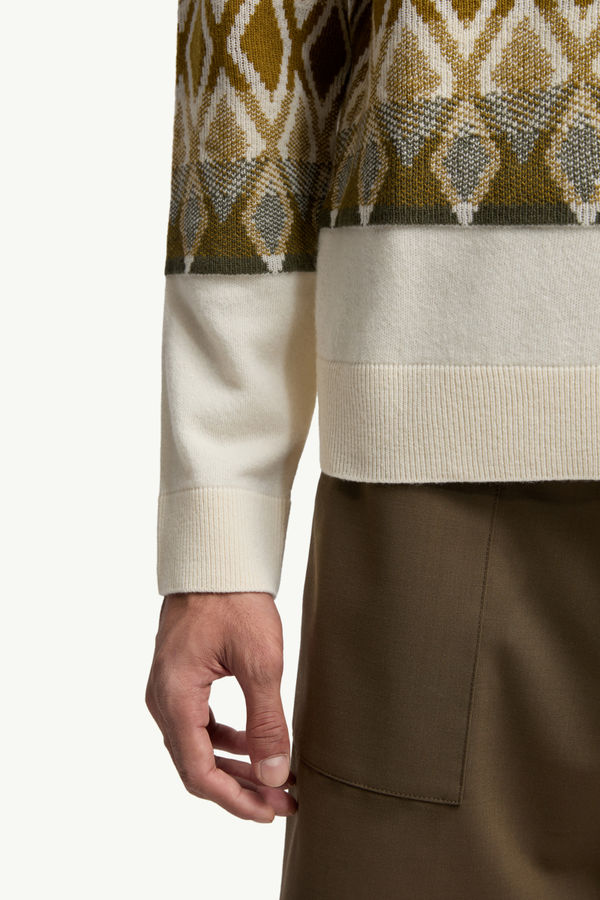 Maglione in Lana con Motivo a Rombi Uomo Multicolor Moncler 5