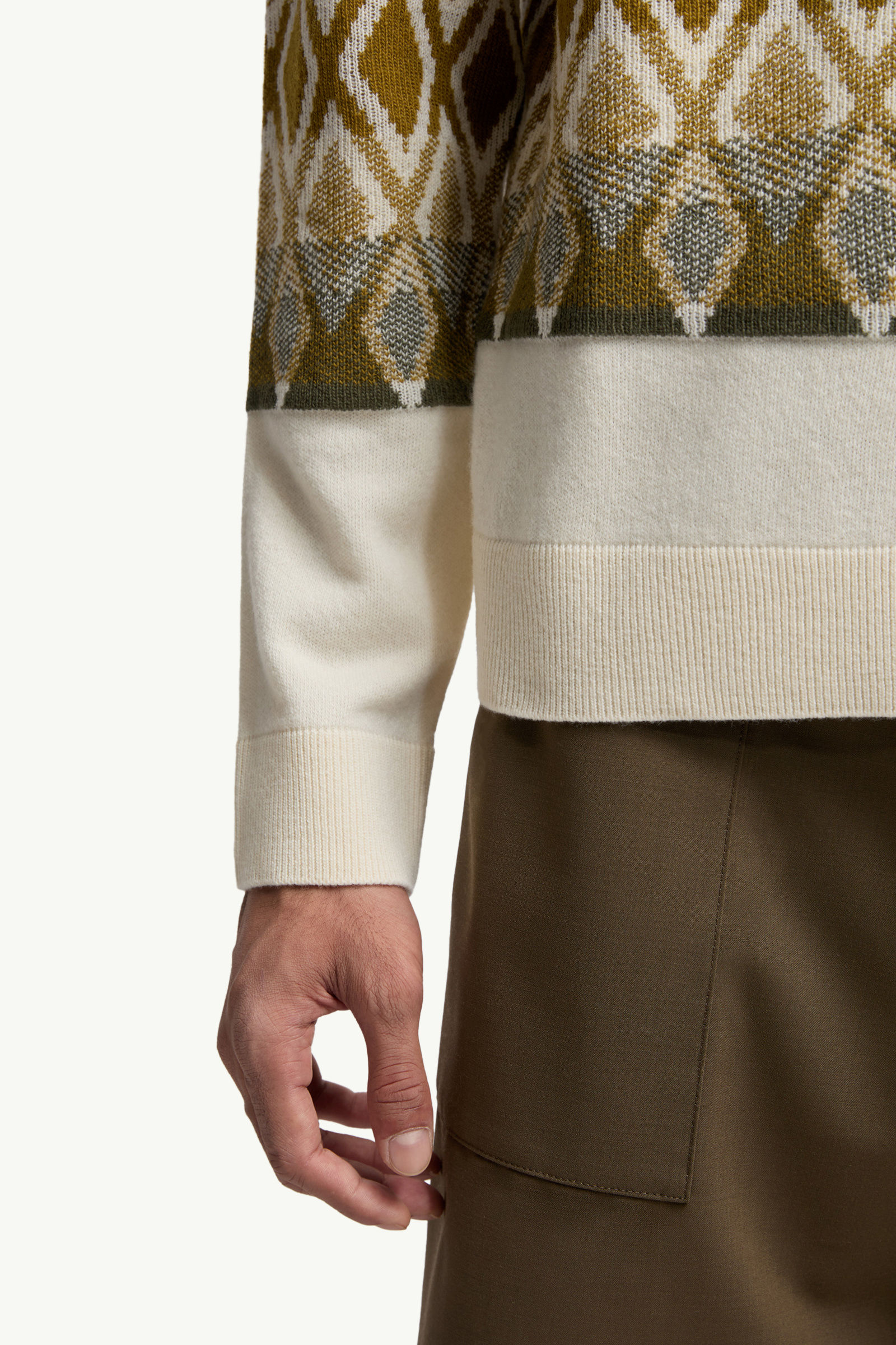 Rhombus Pattern Wool Sweater Men Multicolour Moncler 5
