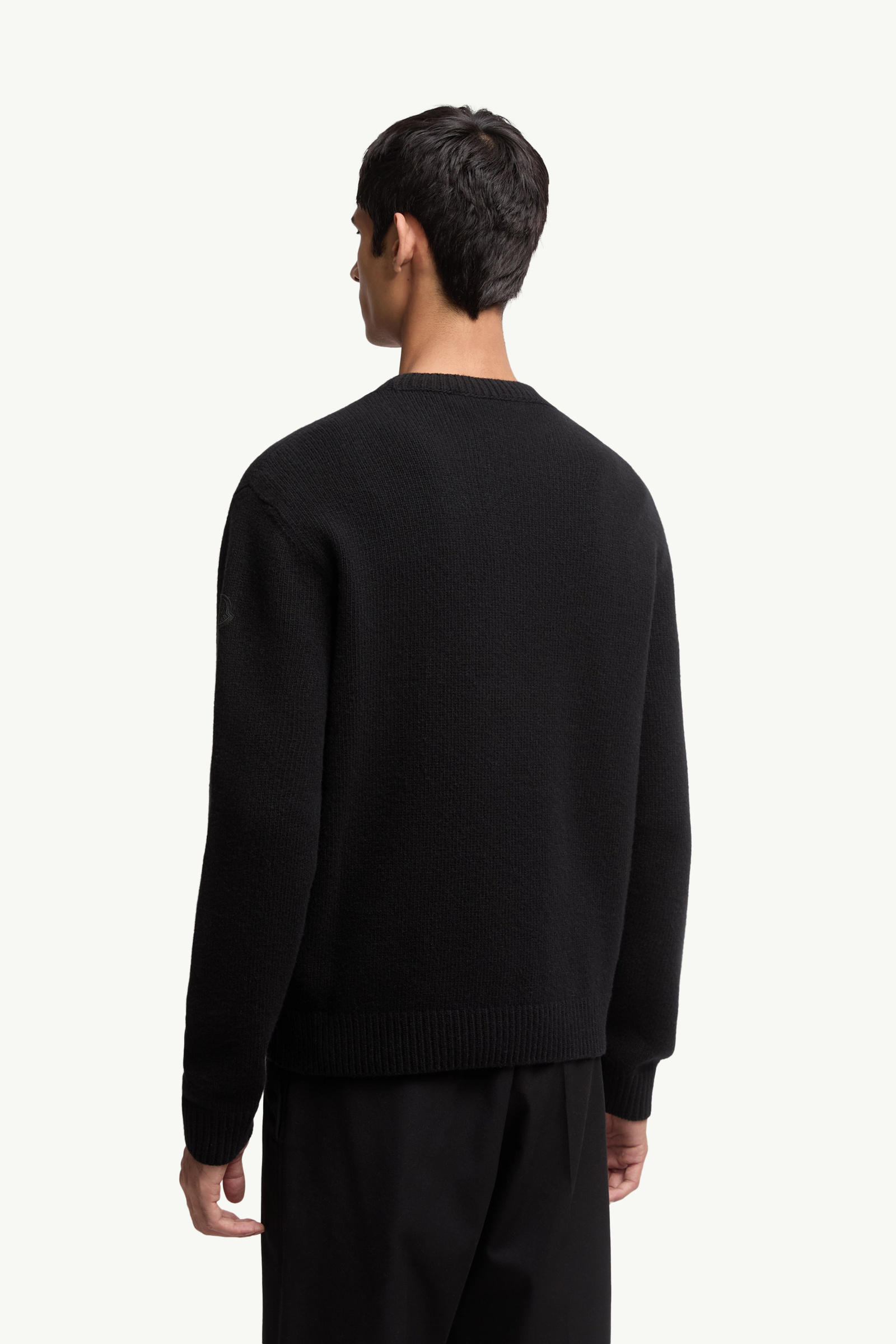 刺繡標誌羊毛毛衣 男士 黑色 Moncler 4