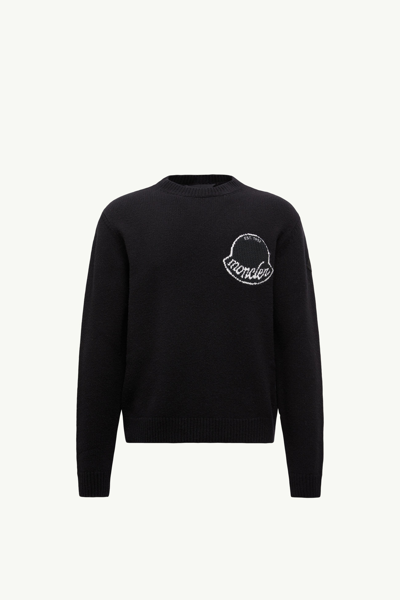 Embroidered Logo Wool Sweater Men Black Moncler 2