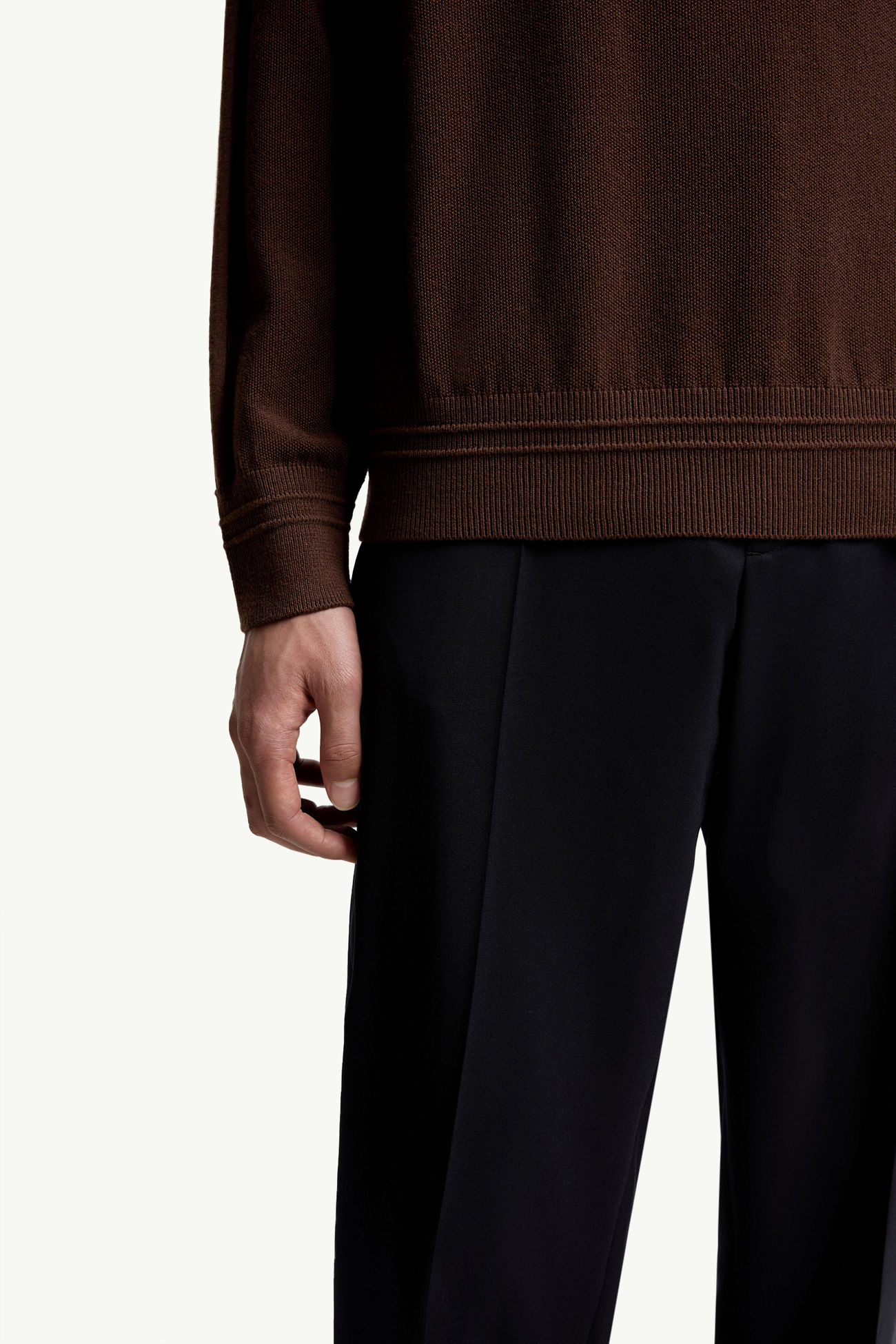 Wool Sweater Men Taupe Moncler 5