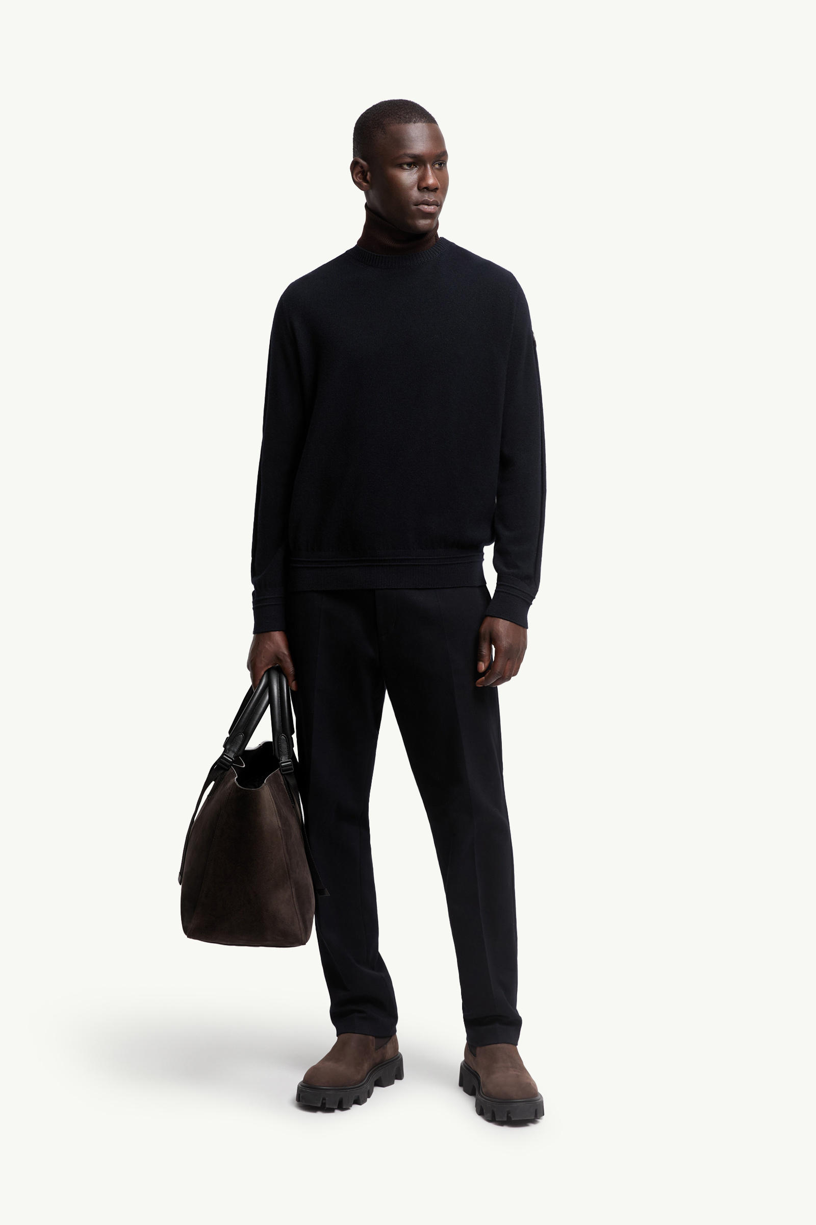 Wool Jumper Men Blue Moncler 0
