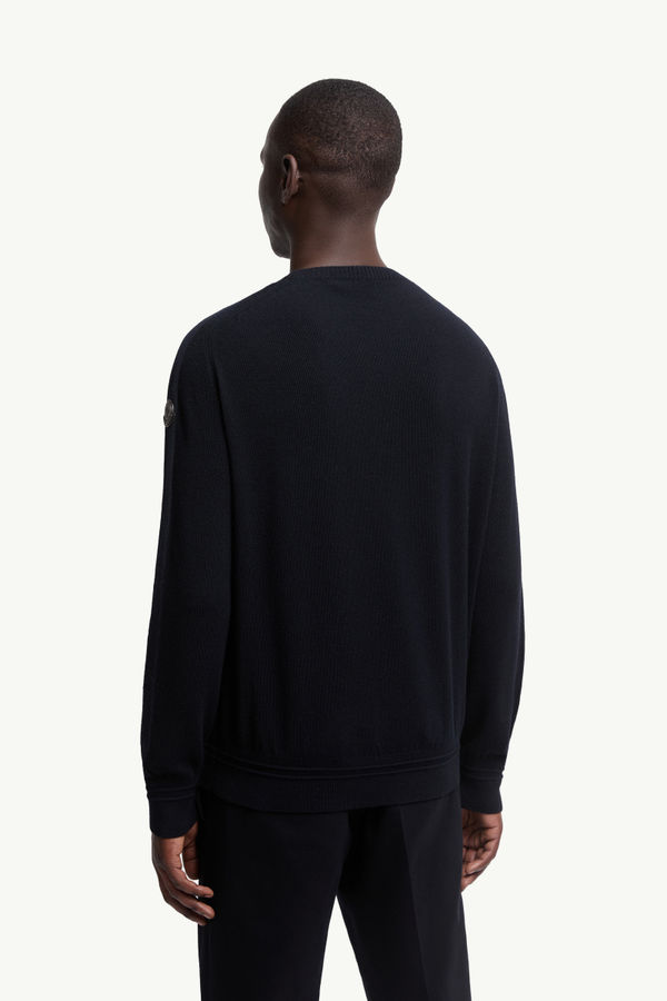 Wool Jumper Men Blue Moncler 4