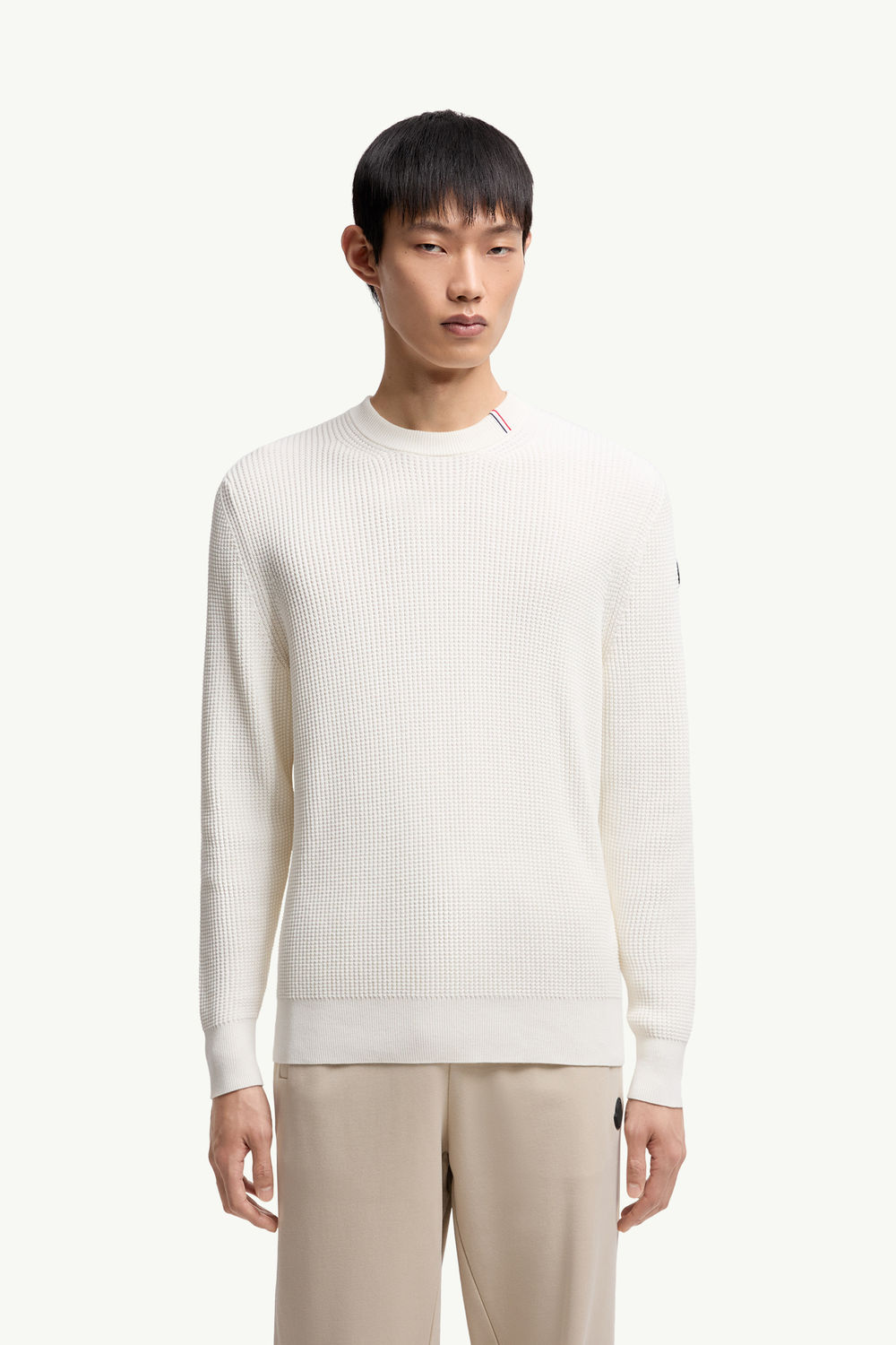 Cotton Jumper Men White Moncler 3