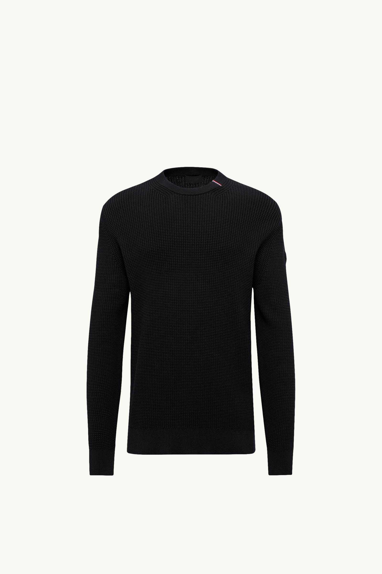 MONCLER ブラック 長袖ニット Black Cotton Sweater - Sweaters & Cardigans for Men | Moncler US