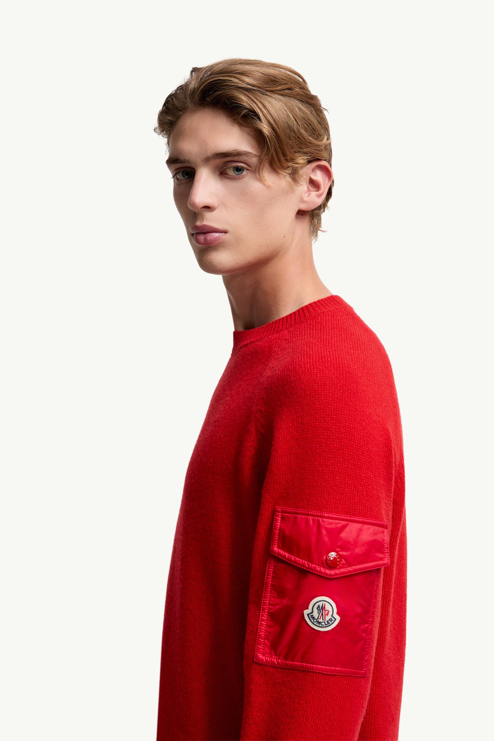 Red Mouliné Wool & Cashmere Jumper - Sweaters & Cardigans for Men