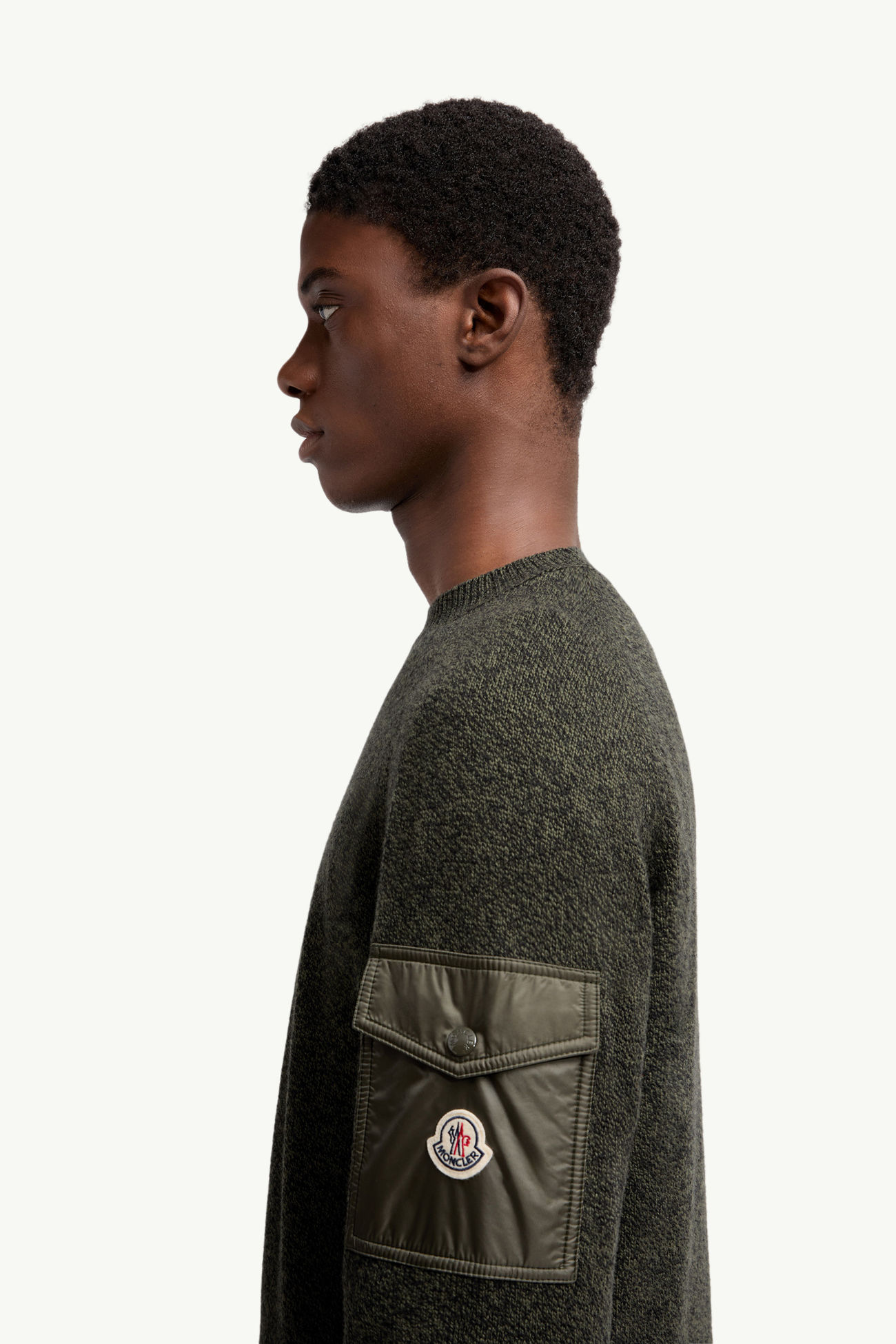 Mouliné羊毛和羊絨毛衣 男士 綠色 Moncler 1