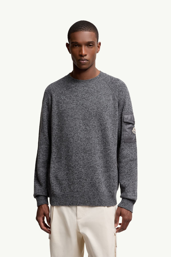 Mouliné Wool & Cashmere Jumper Men Dark Gray Moncler 3