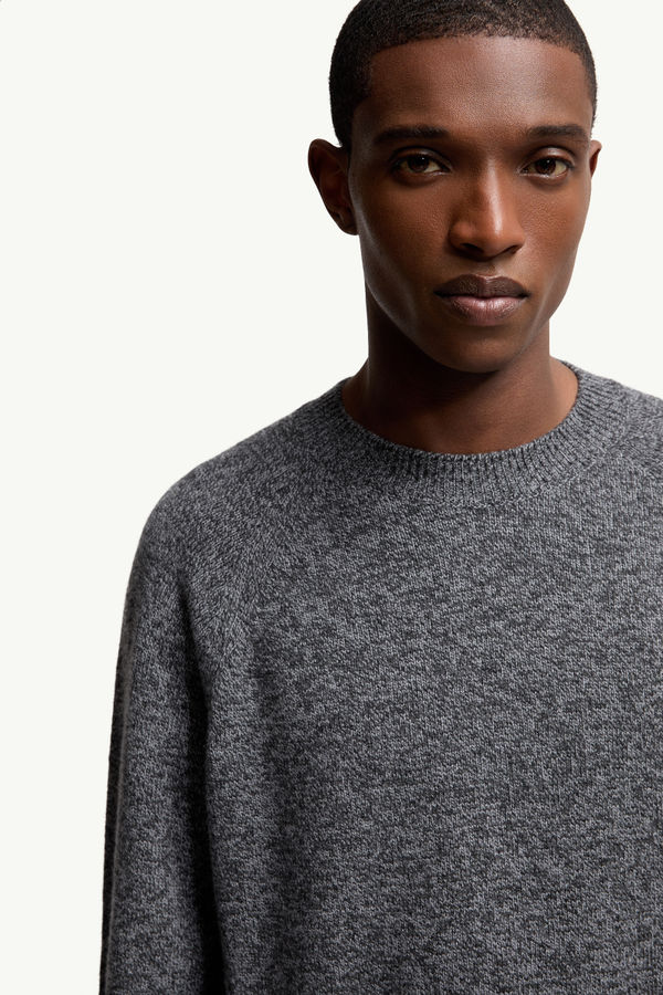Mouliné Wool & Cashmere Jumper Men Dark Gray Moncler 5