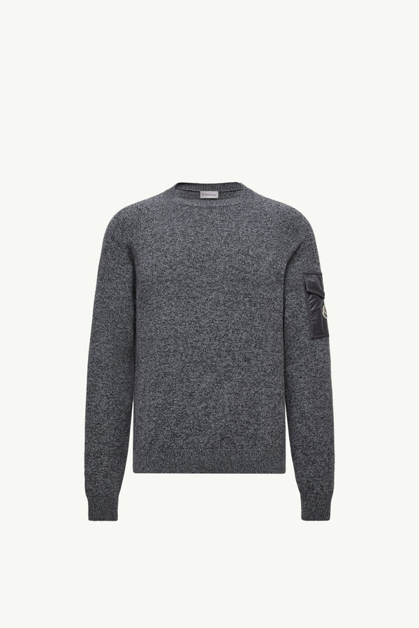 Mouliné Wool & Cashmere Jumper Men Dark Gray Moncler 2