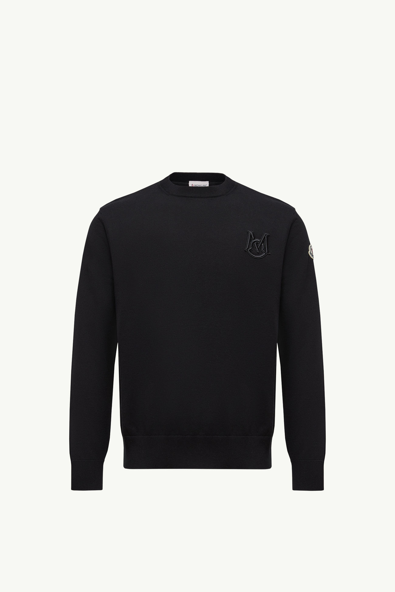 Pullover aus Baumwolle mit gesticktem Monogramm Herren Schwarz Moncler 2