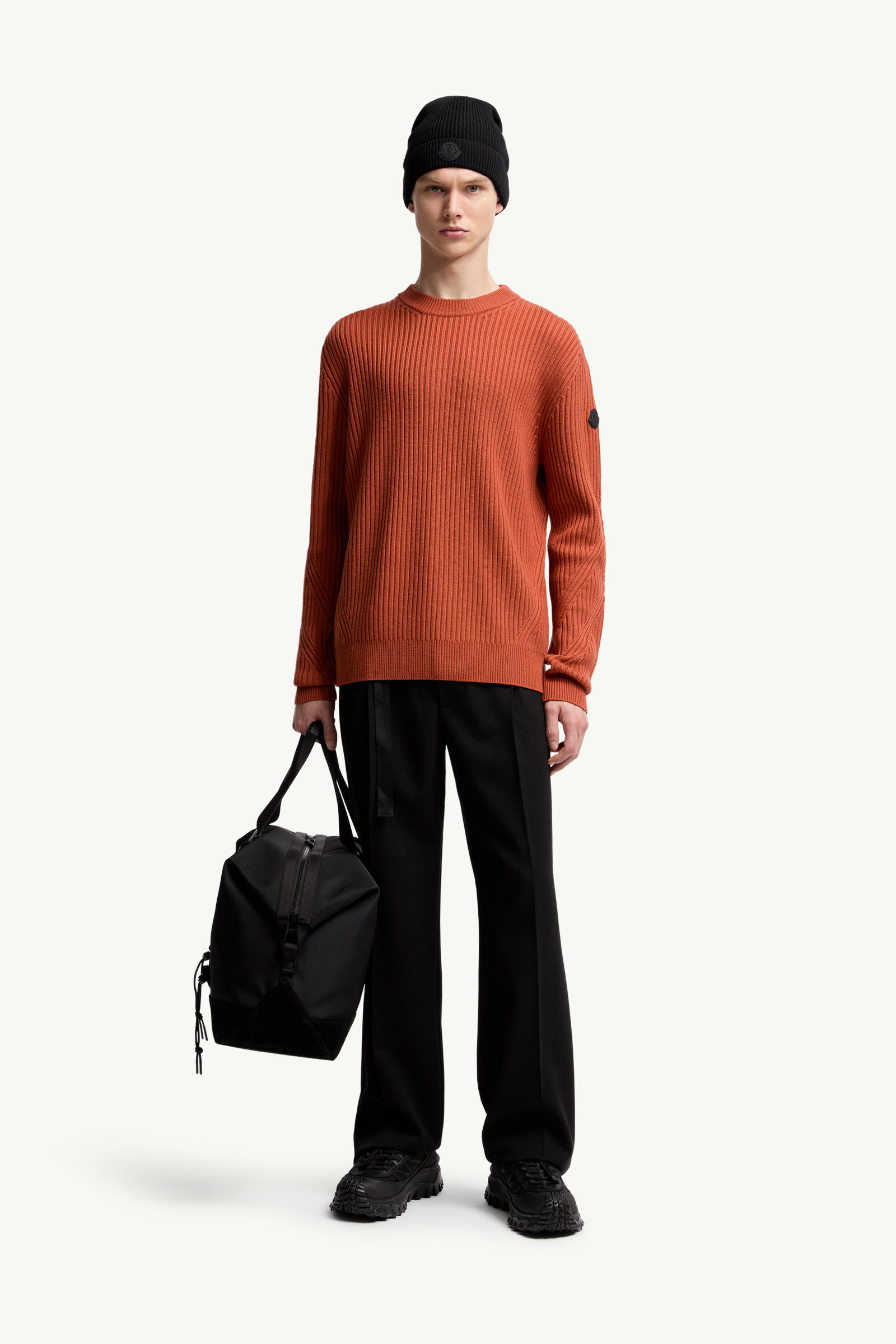 Pullover aus Wolle mit Tasche Herren Orange Moncler 0