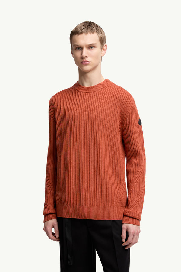Wool Jumper with Pocket Men Orange Moncler 3