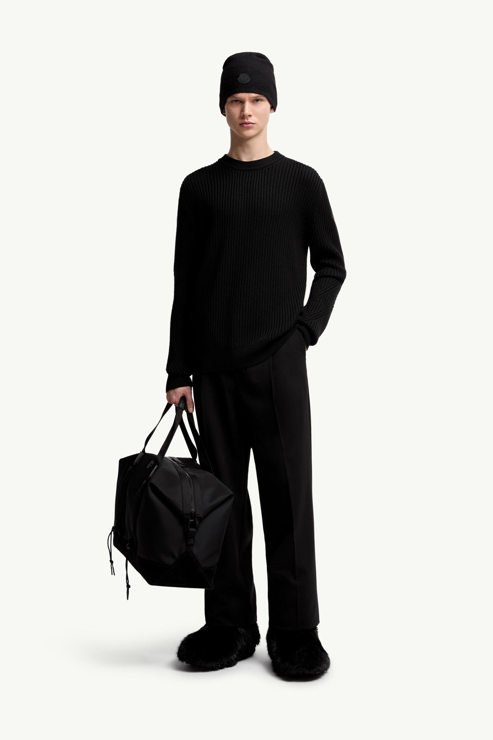 Pull en laine Hommes Noir Moncler 0
