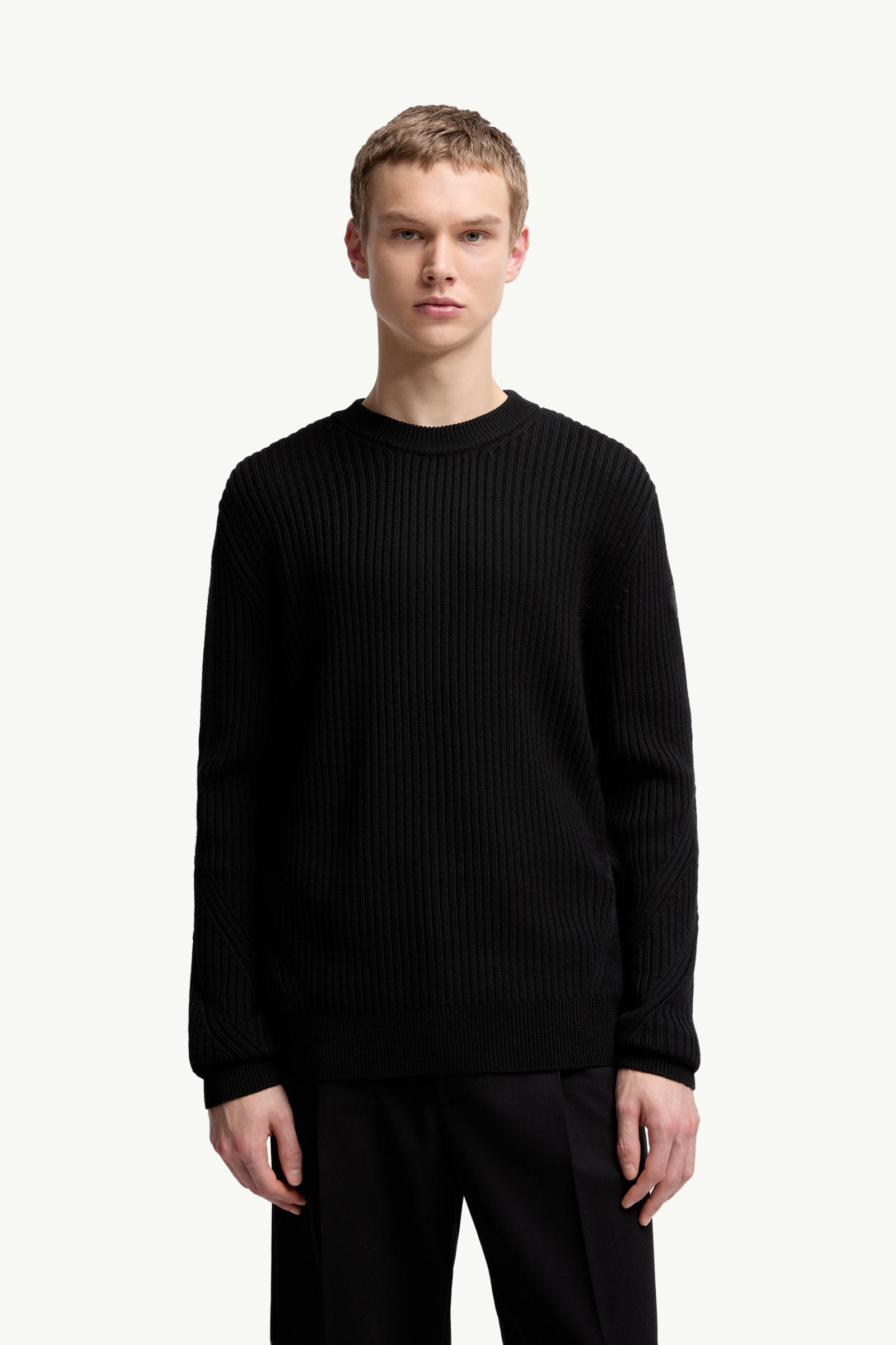 Wool Jumper Men Black Moncler 3