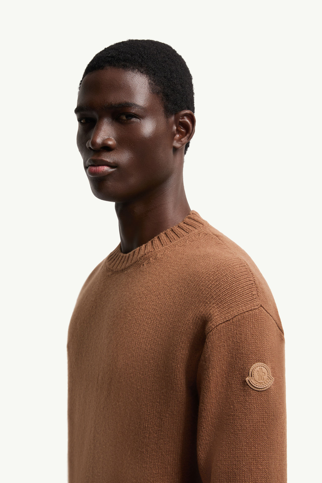 Wool & Cashmere Sweater Men Light Brown Moncler 1