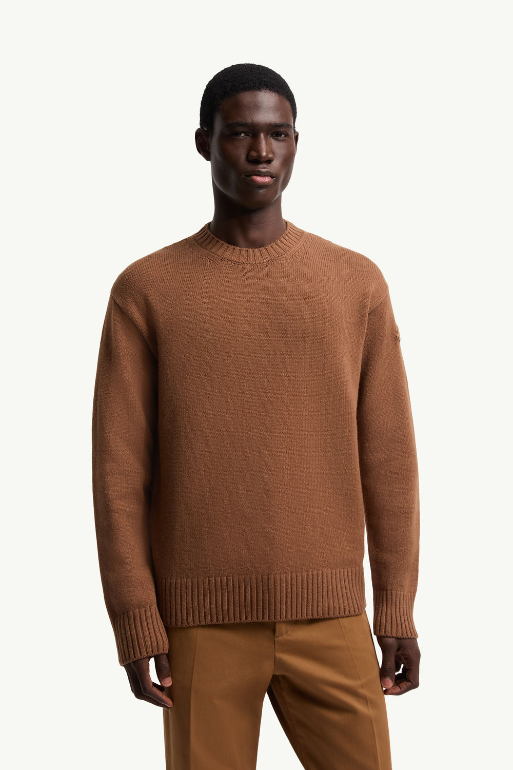 Pull en laine et cachemire Hommes Marron clair Moncler 3
