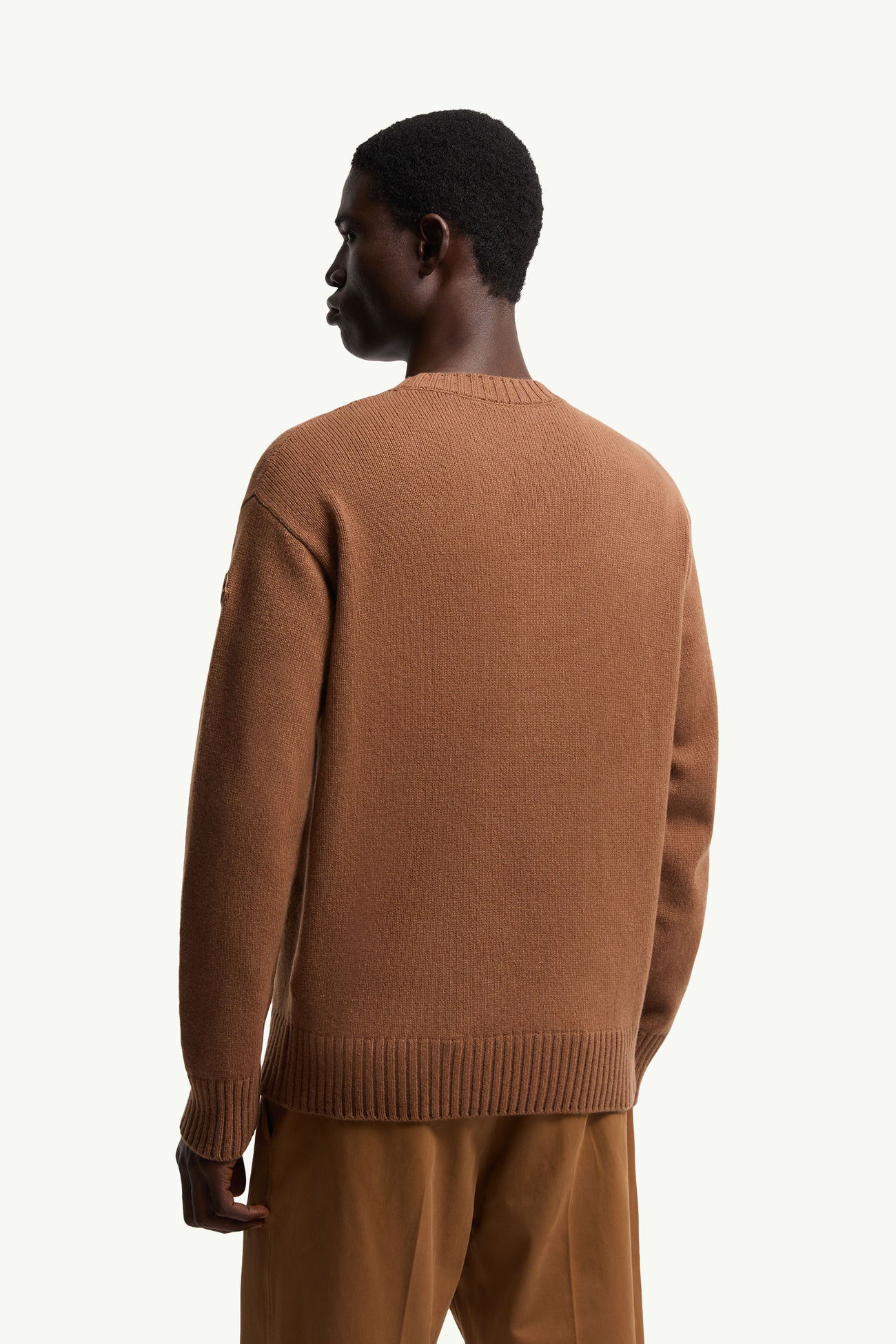 Wool & Cashmere Sweater Men Light Brown Moncler 4