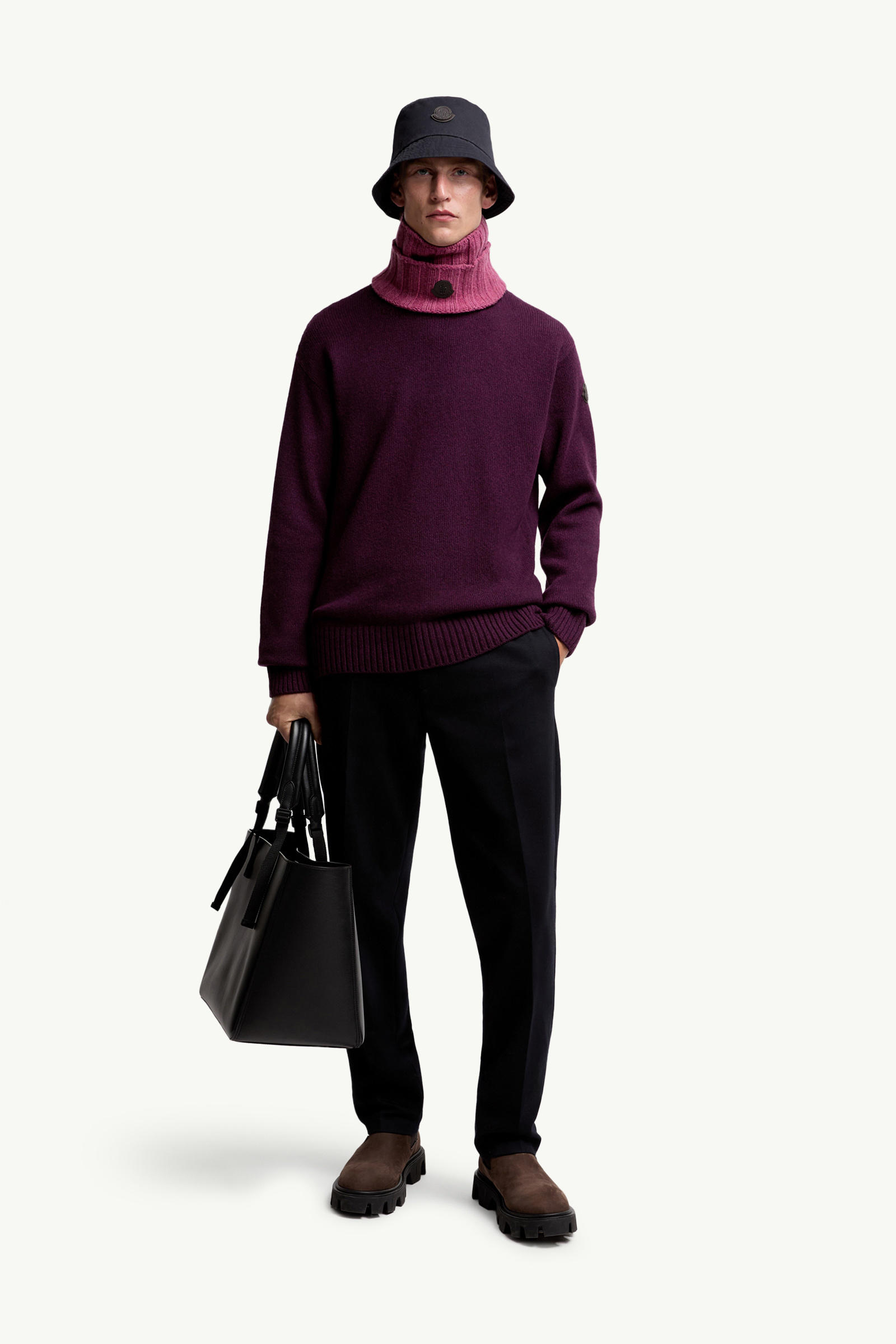 Wool & Cashmere Jumper Men Purple Moncler 0