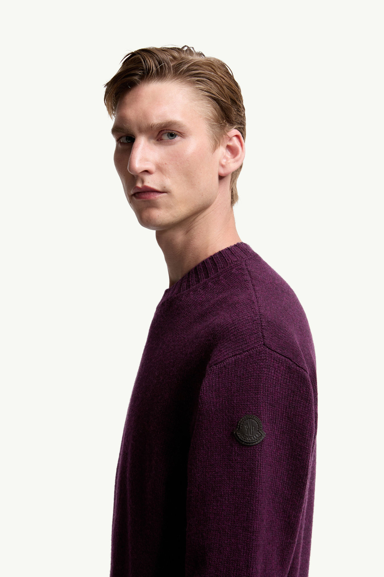 Wool & Cashmere Sweater Men Purple Moncler 1