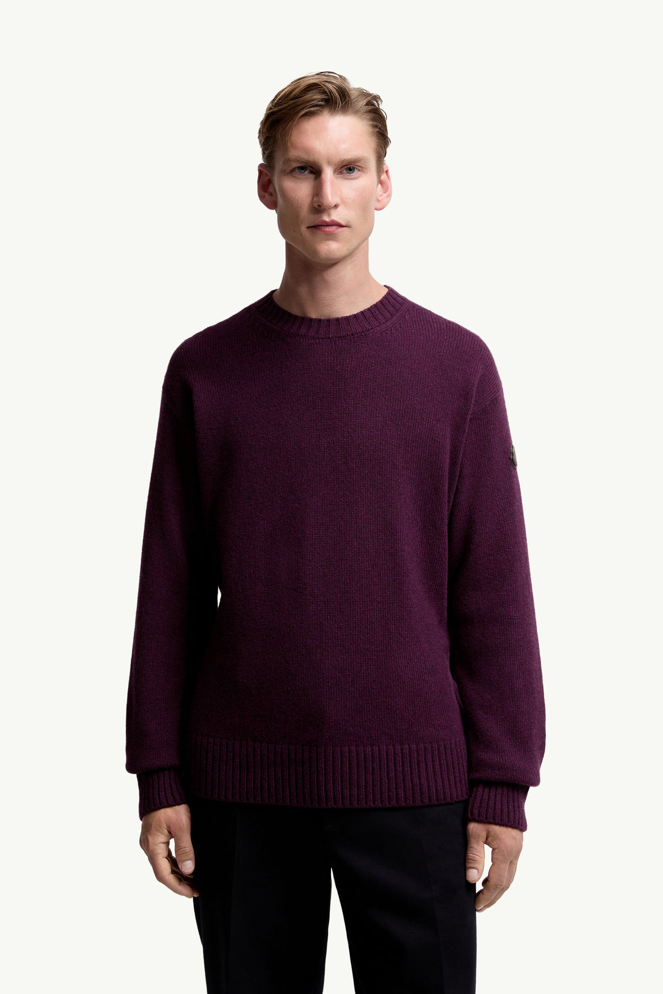 Wool & Cashmere Sweater Men Purple Moncler 3