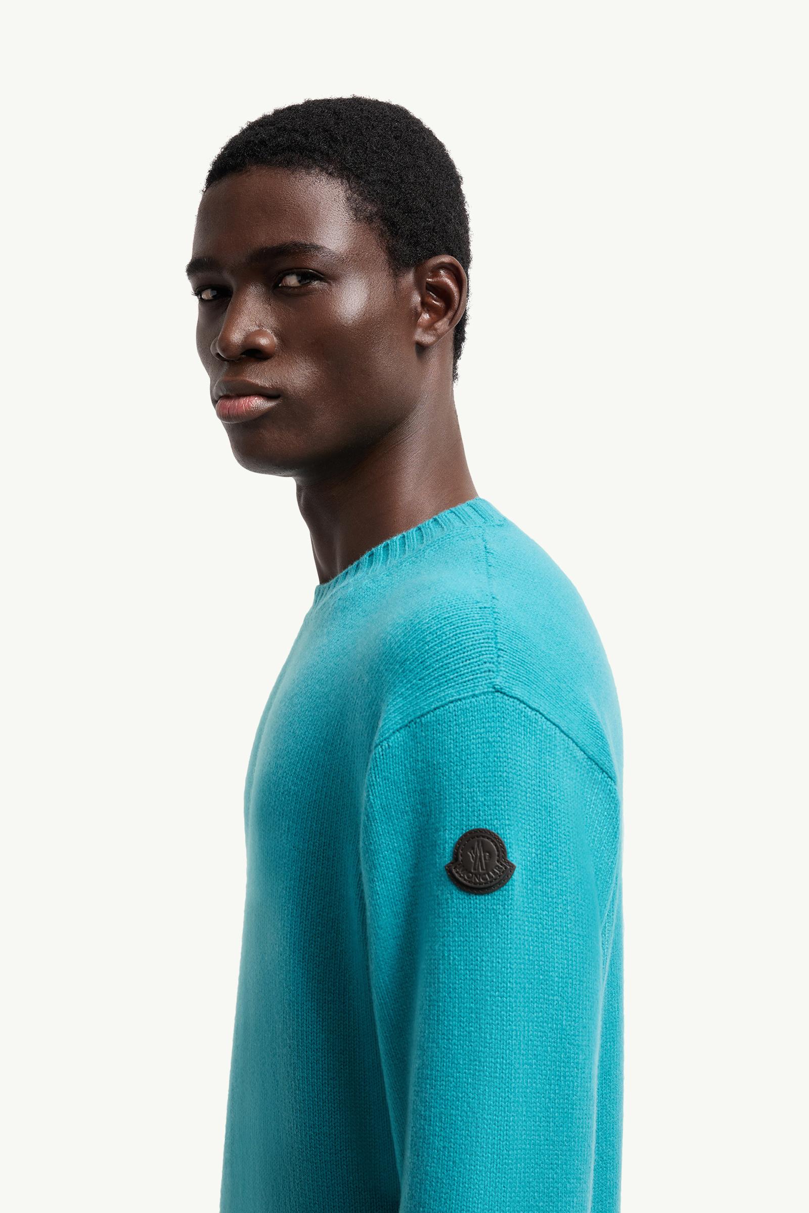 Wool & Cashmere Jumper Men Light Blue Moncler 1