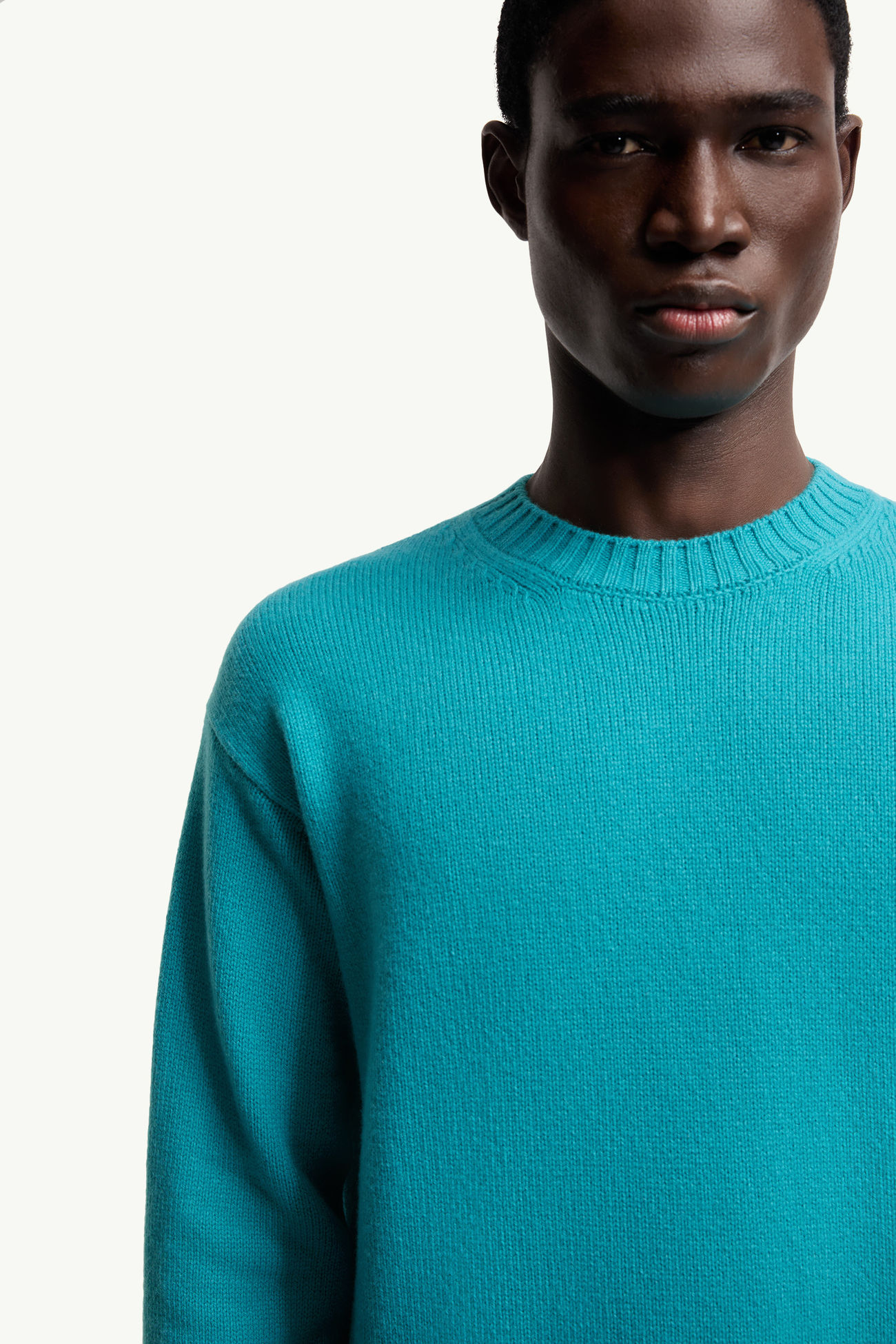 Wool & Cashmere Sweater Men Light Blue Moncler 5