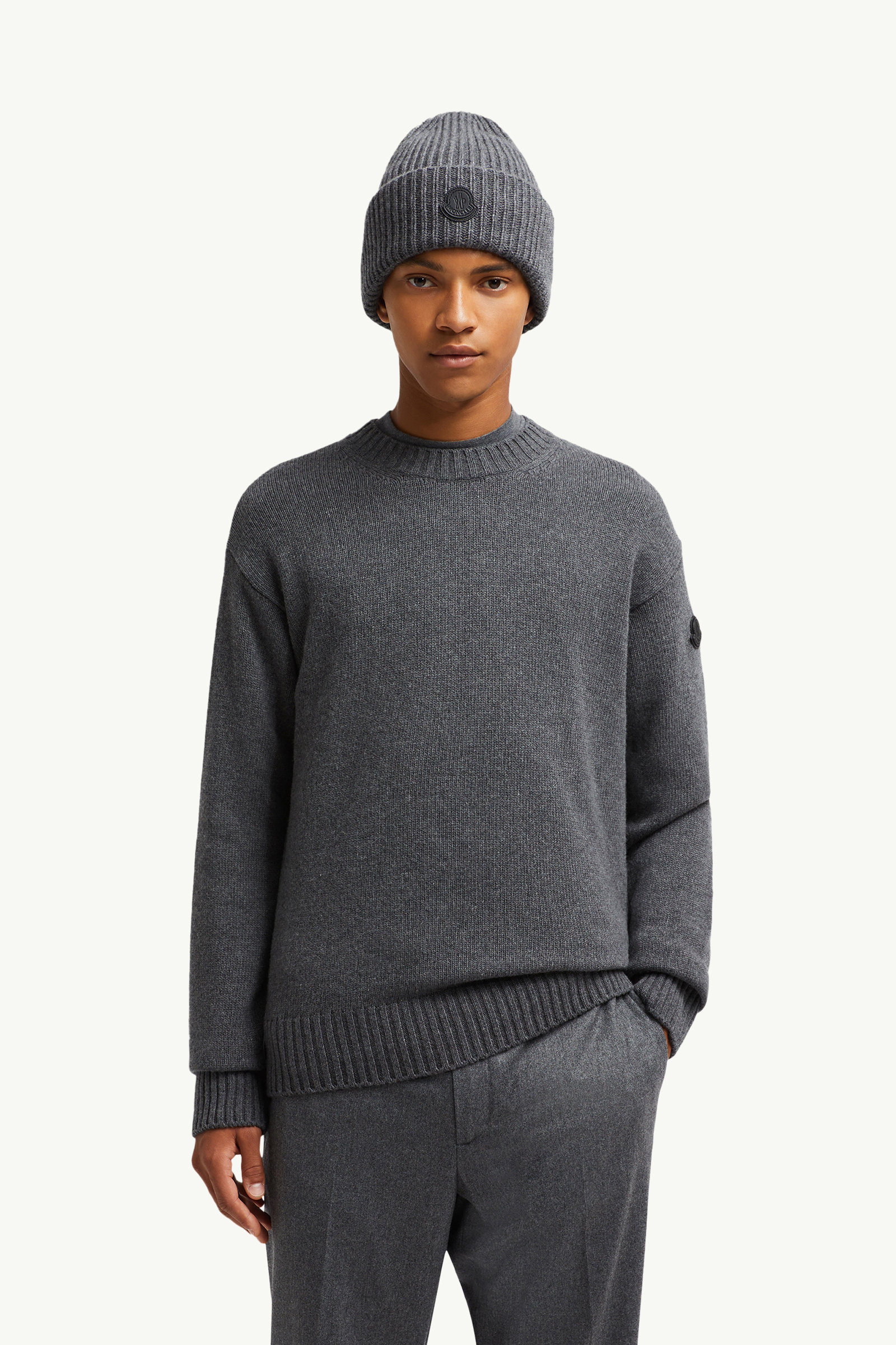 Wool & Cashmere Jumper Men Dark Gray Moncler 0