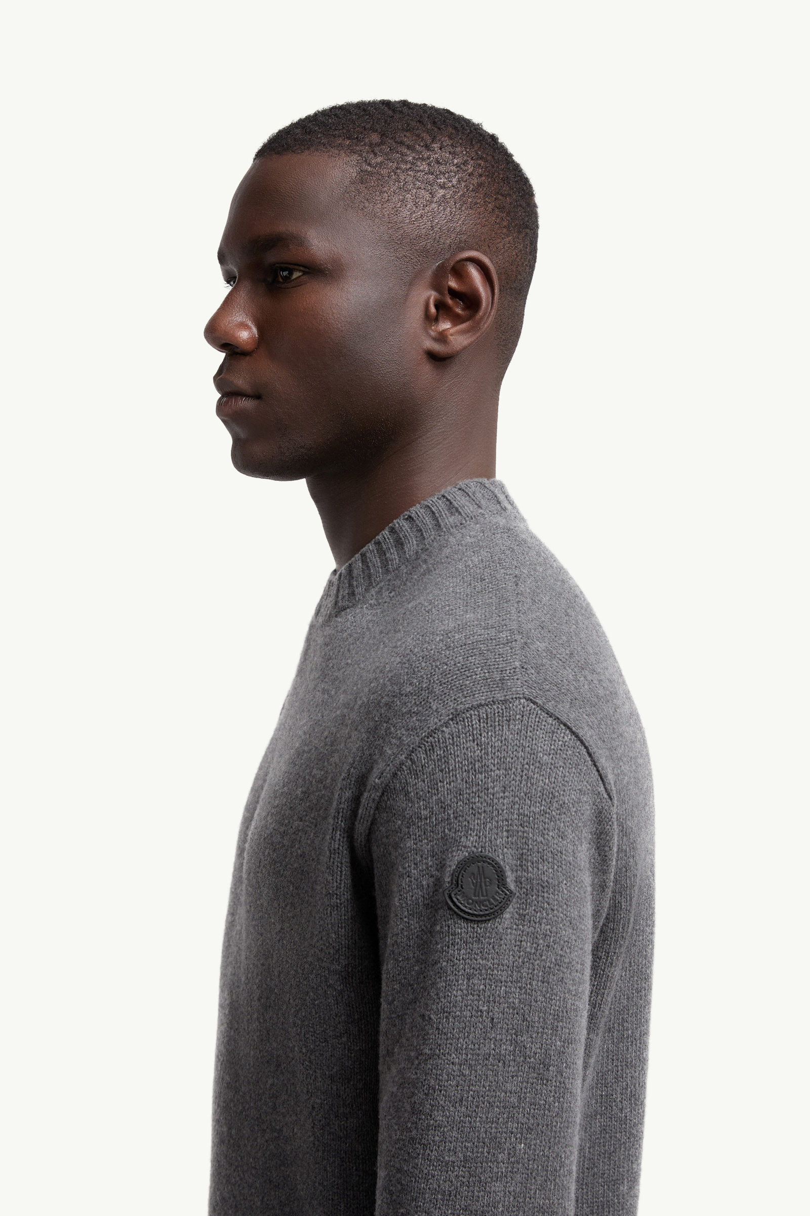Wool & Cashmere Sweater Men Dark Grey Moncler 1