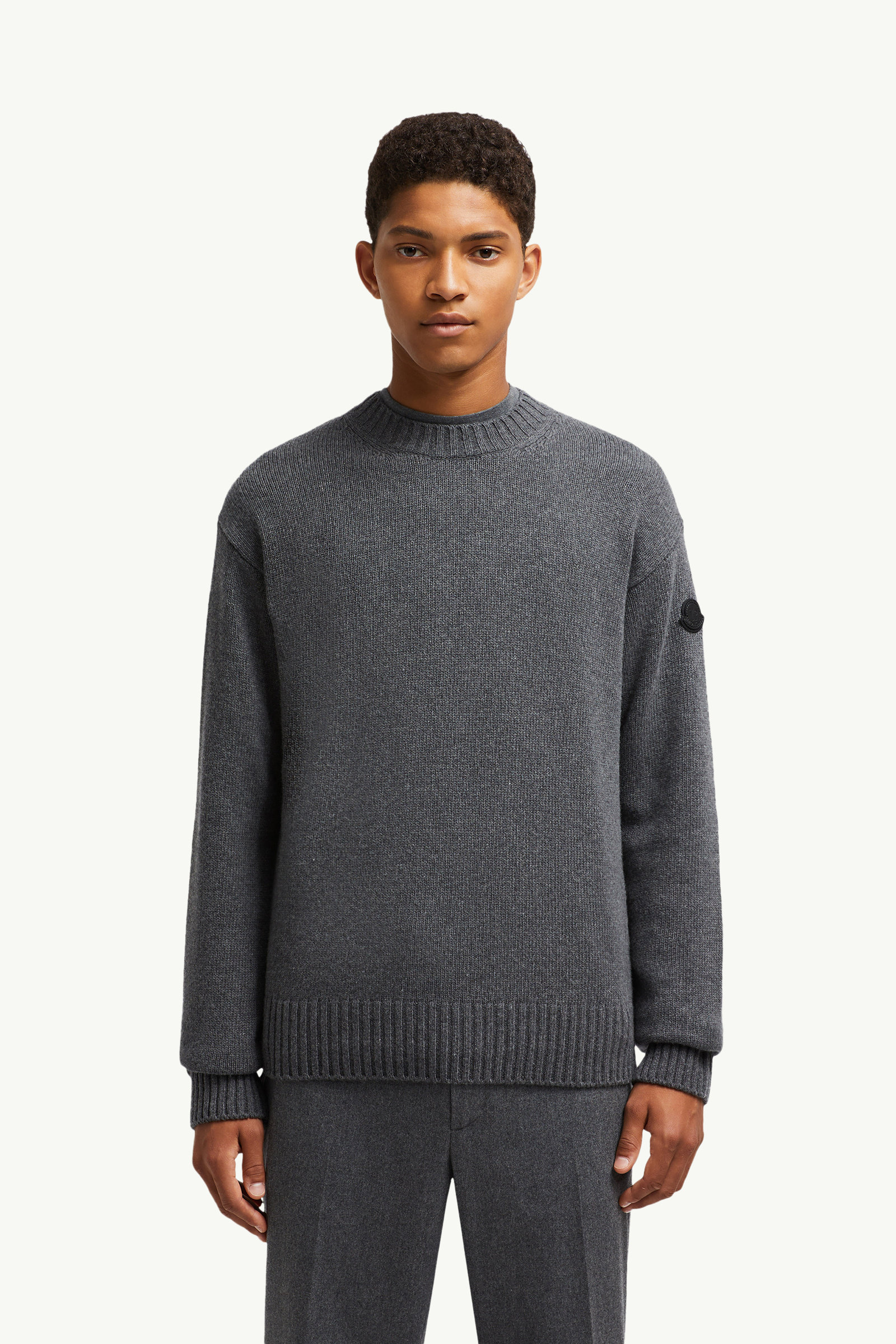 Wool & Cashmere Jumper Men Dark Gray Moncler 3