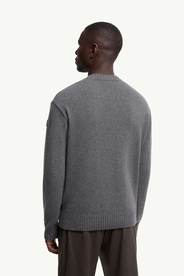 Pull en laine et cachemire Hommes Gris foncé Moncler 4