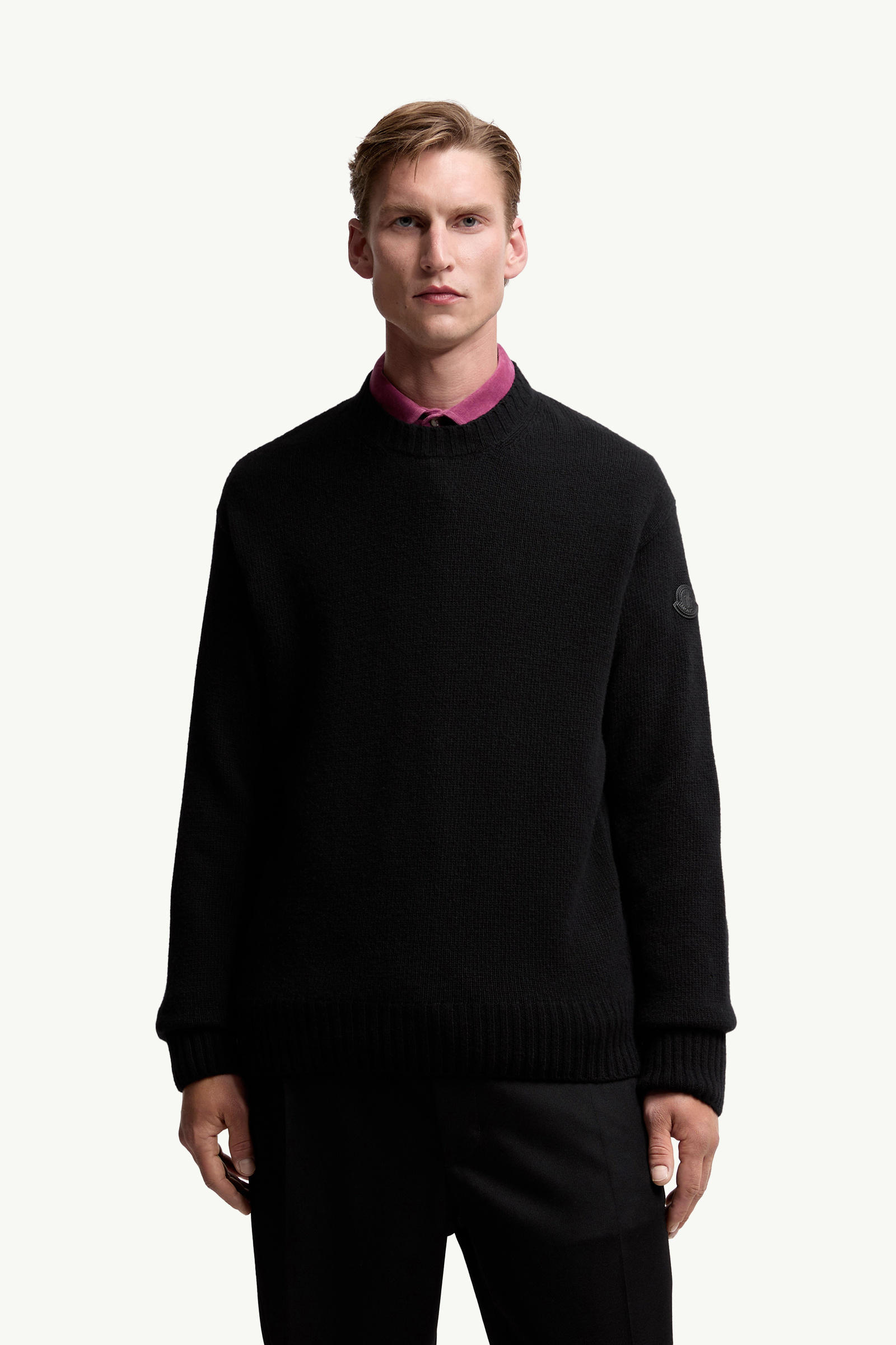 Wool & Cashmere Jumper Men Black Moncler 3