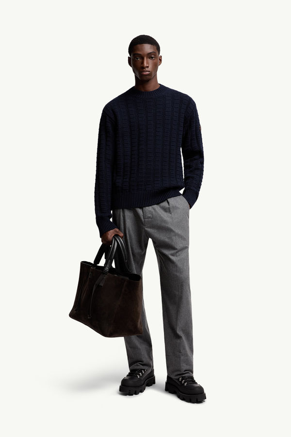 Wool & Cashmere Jumper Men Navy Blue Moncler 0