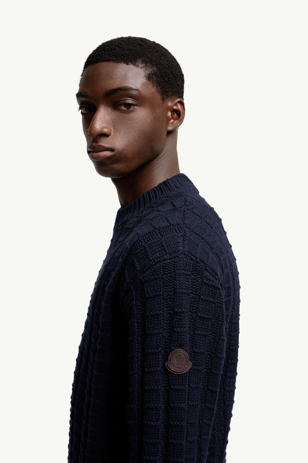 Wool & Cashmere Jumper Men Navy Blue Moncler 1