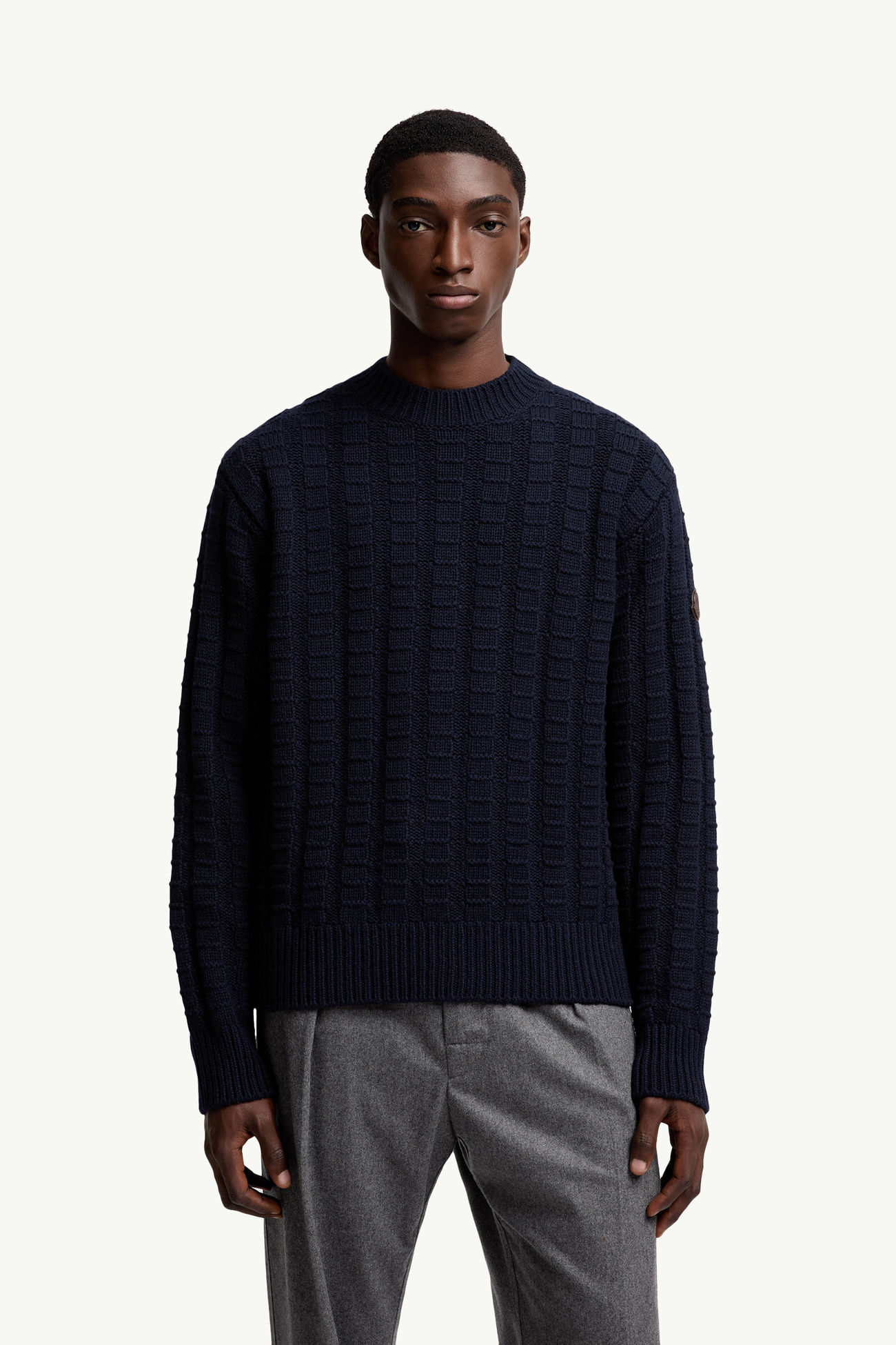 Maglione in lana e cashmere Uomo Blu Navy Moncler 3