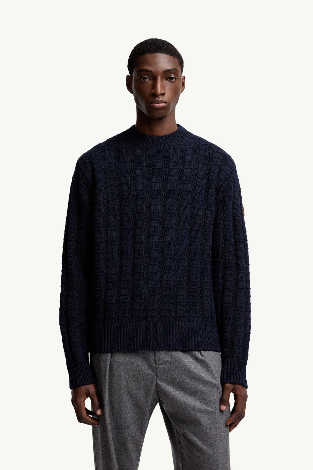 Wool & Cashmere Jumper Men Navy Blue Moncler 3