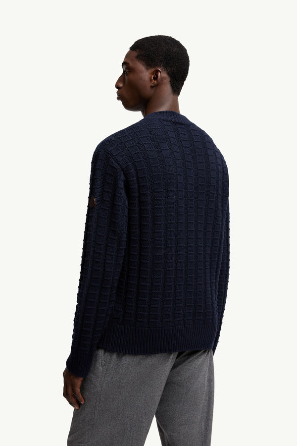 Wool & Cashmere Jumper Men Navy Blue Moncler 4