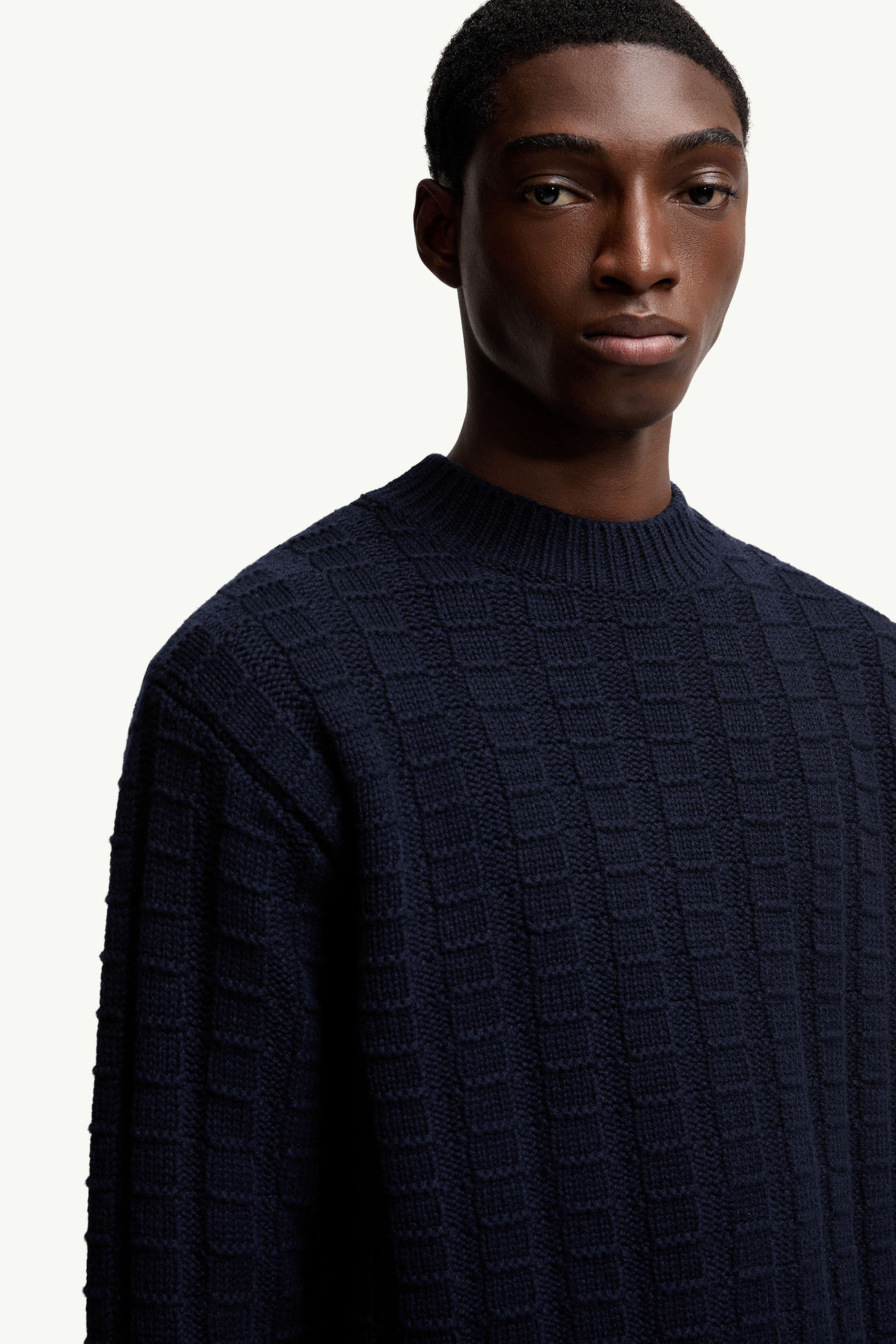 Wool & Cashmere Sweater Men Navy Blue Moncler 5