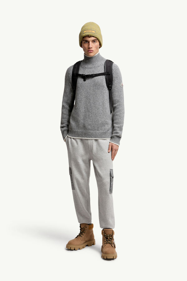 Alpaca & Wool Blend Turtleneck Jumper Men Gray Moncler 0