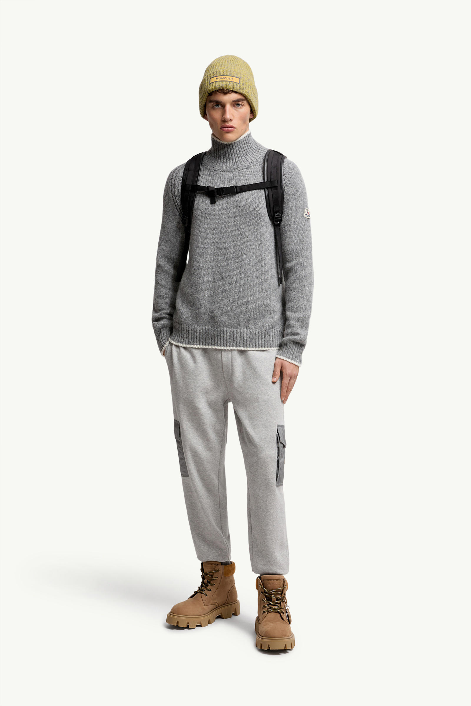 男士羊驼毛和羊毛混纺高领毛衣 男士 灰色 Moncler 0