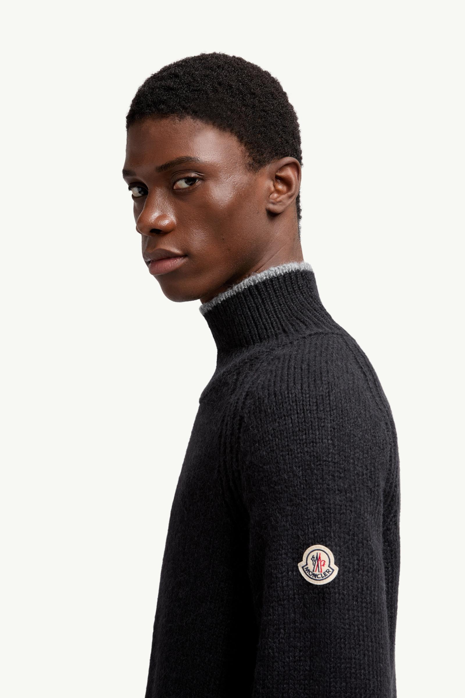 Black Alpaca & Wool Blend Turtleneck Jumper - Sweaters & Cardigans