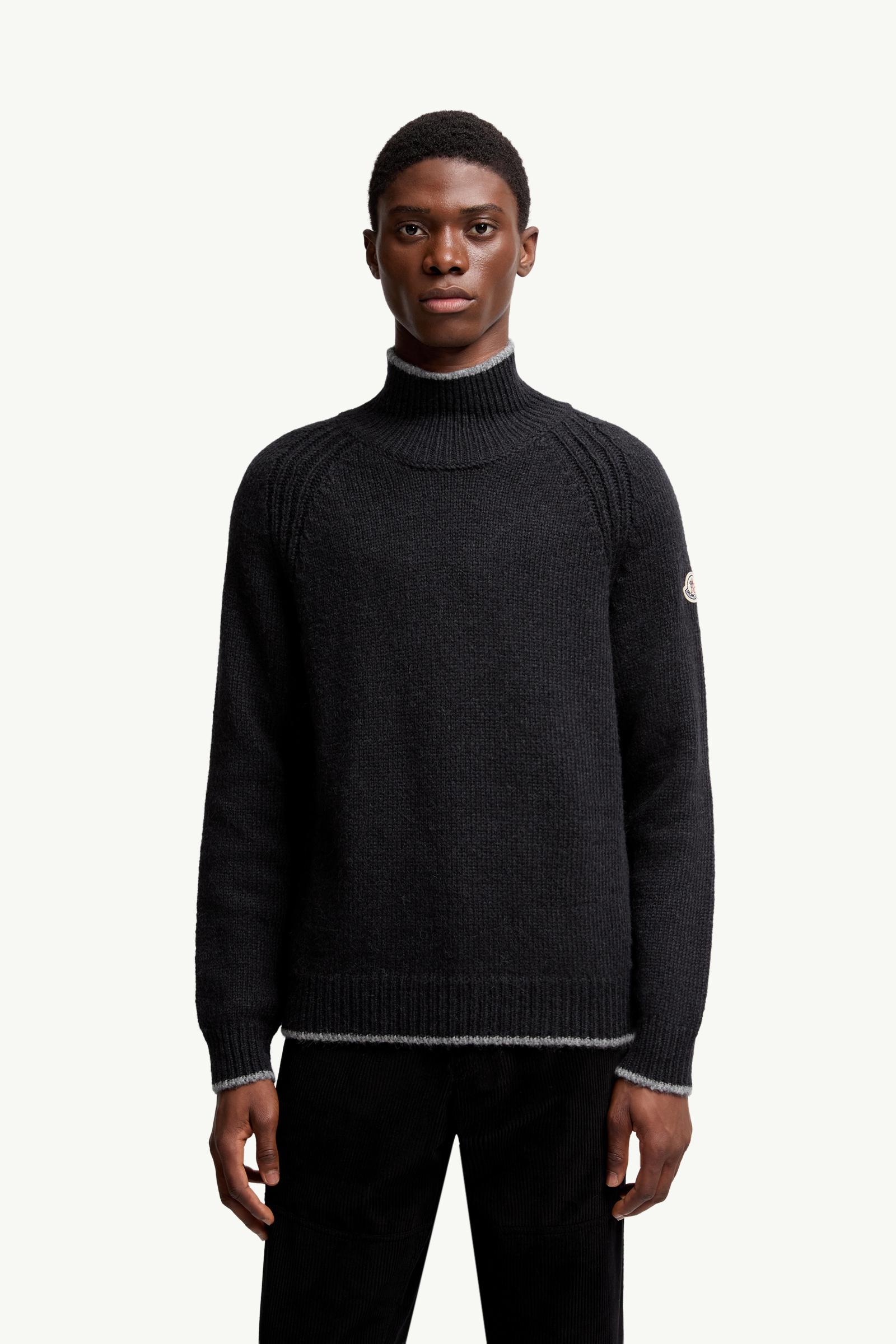 Black Alpaca & Wool Blend Turtleneck Jumper - Sweaters & Cardigans