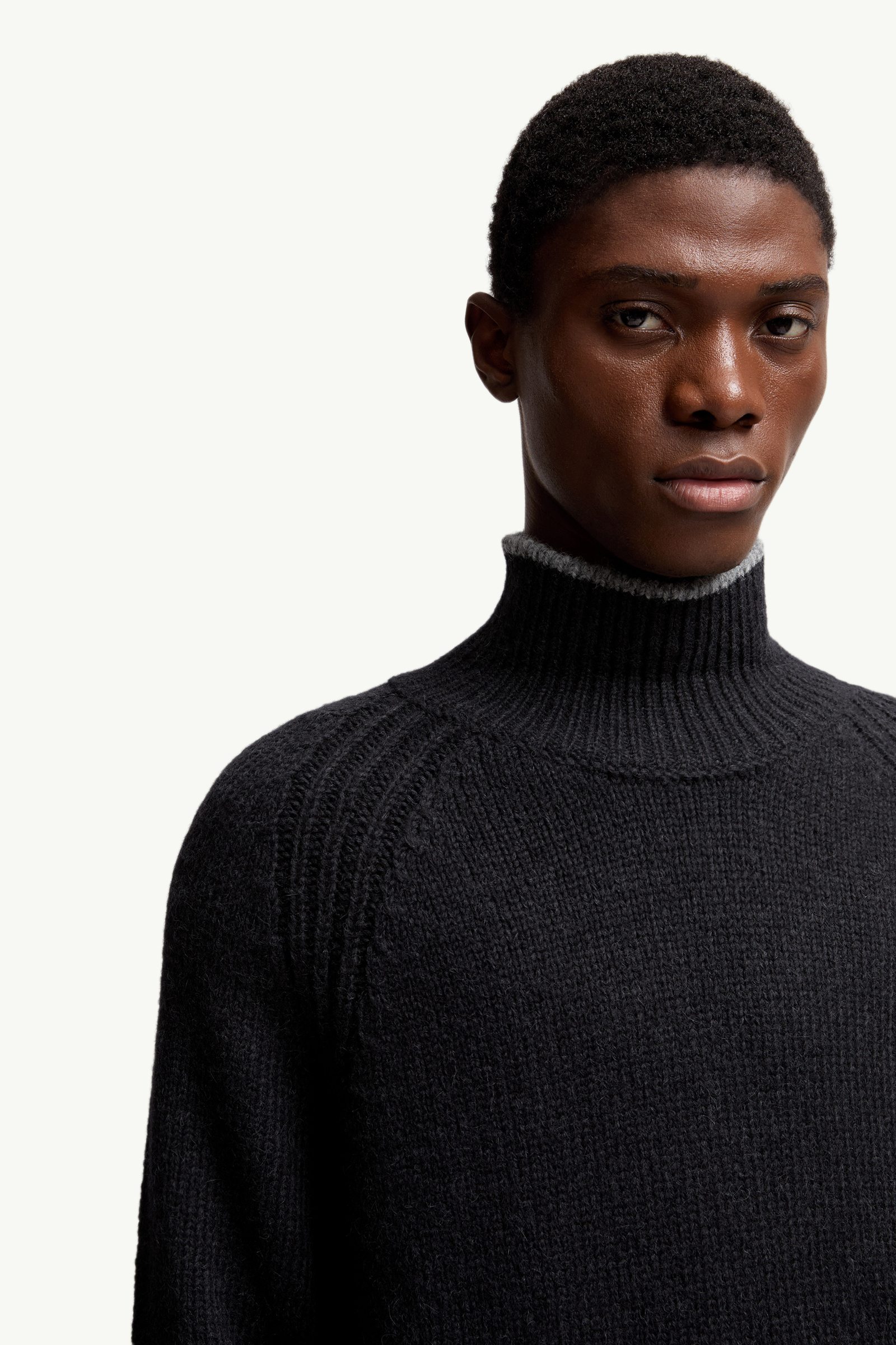 Black Alpaca & Wool Blend Turtleneck Jumper - Sweaters & Cardigans