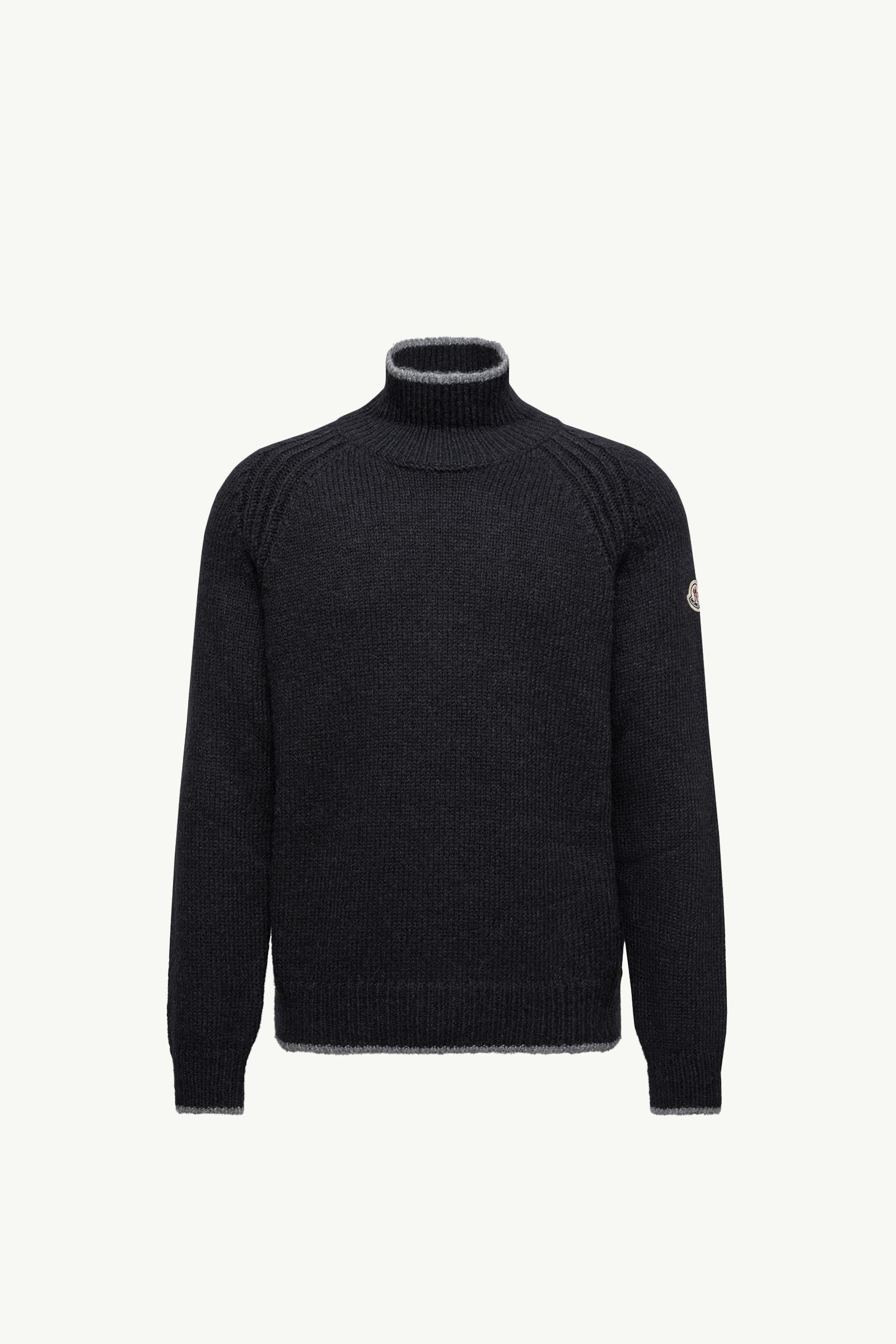 Alpaca & Wool Blend Turtleneck Jumper Men Black Moncler