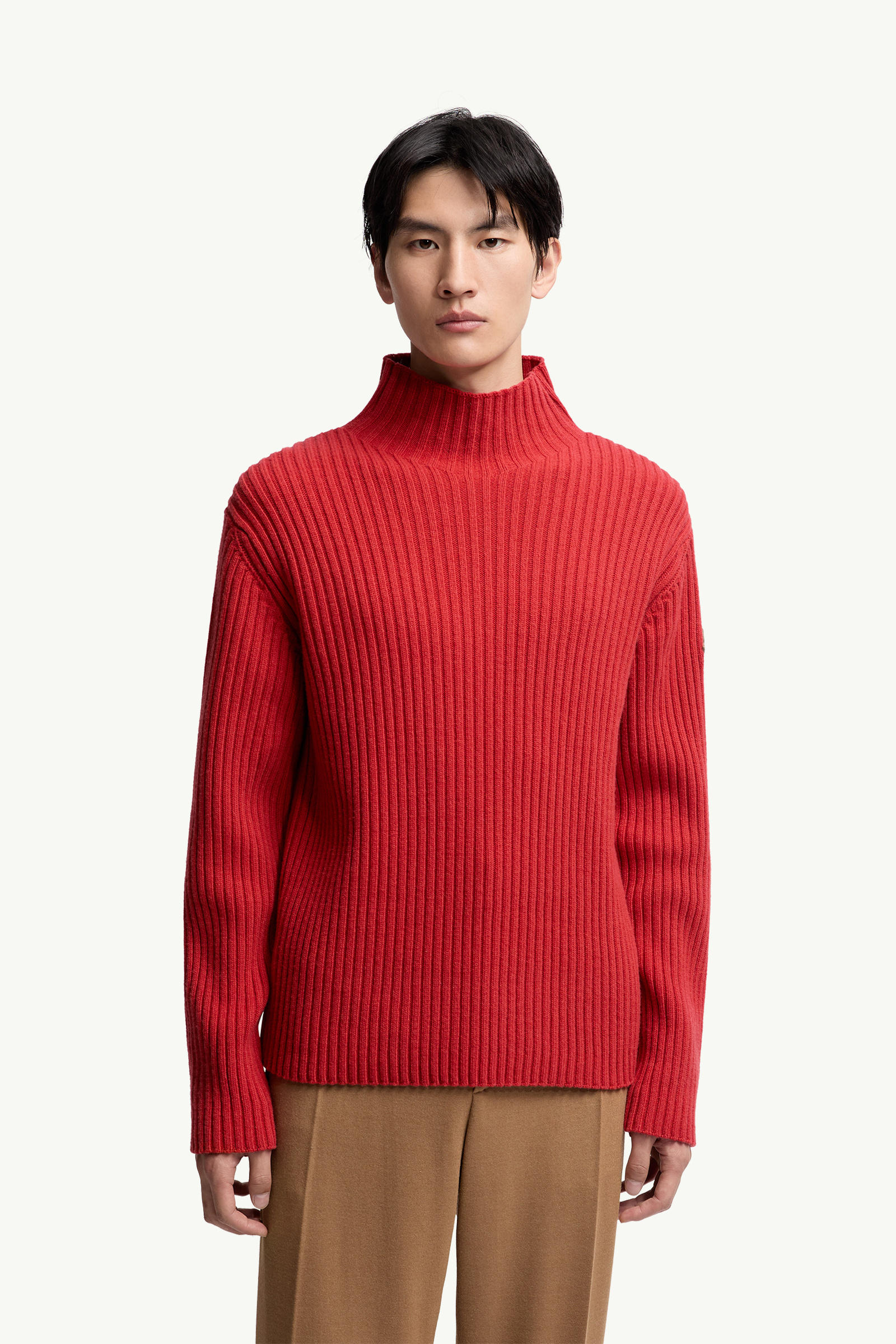 Pull à col roulé en laine et cachemire Hommes Rouge Moncler 3