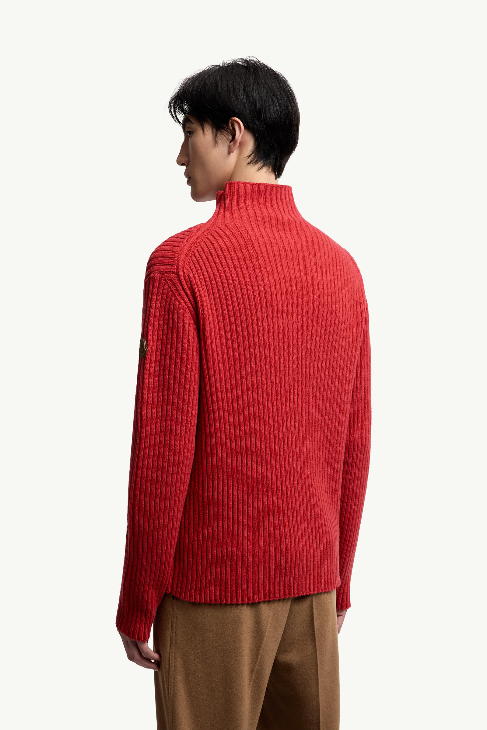 Pull à col roulé en laine et cachemire Hommes Rouge Moncler 4