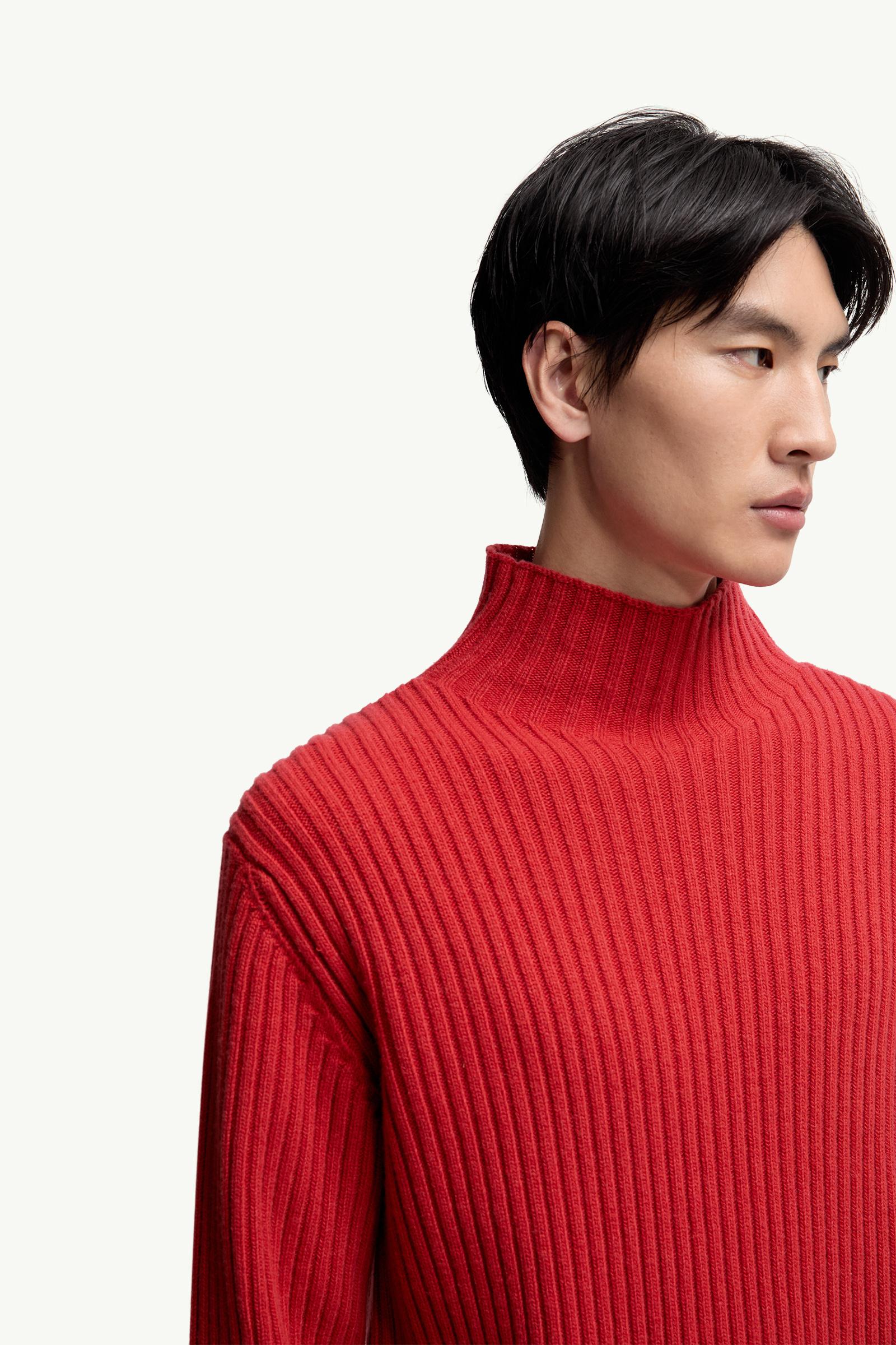 Red Wool & Cashmere Turtleneck Sweater - Sweaters & Cardigans for