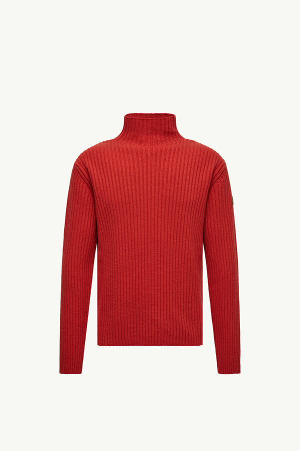 Wool & Cashmere Polo Neck Jumper Men Red Moncler 2