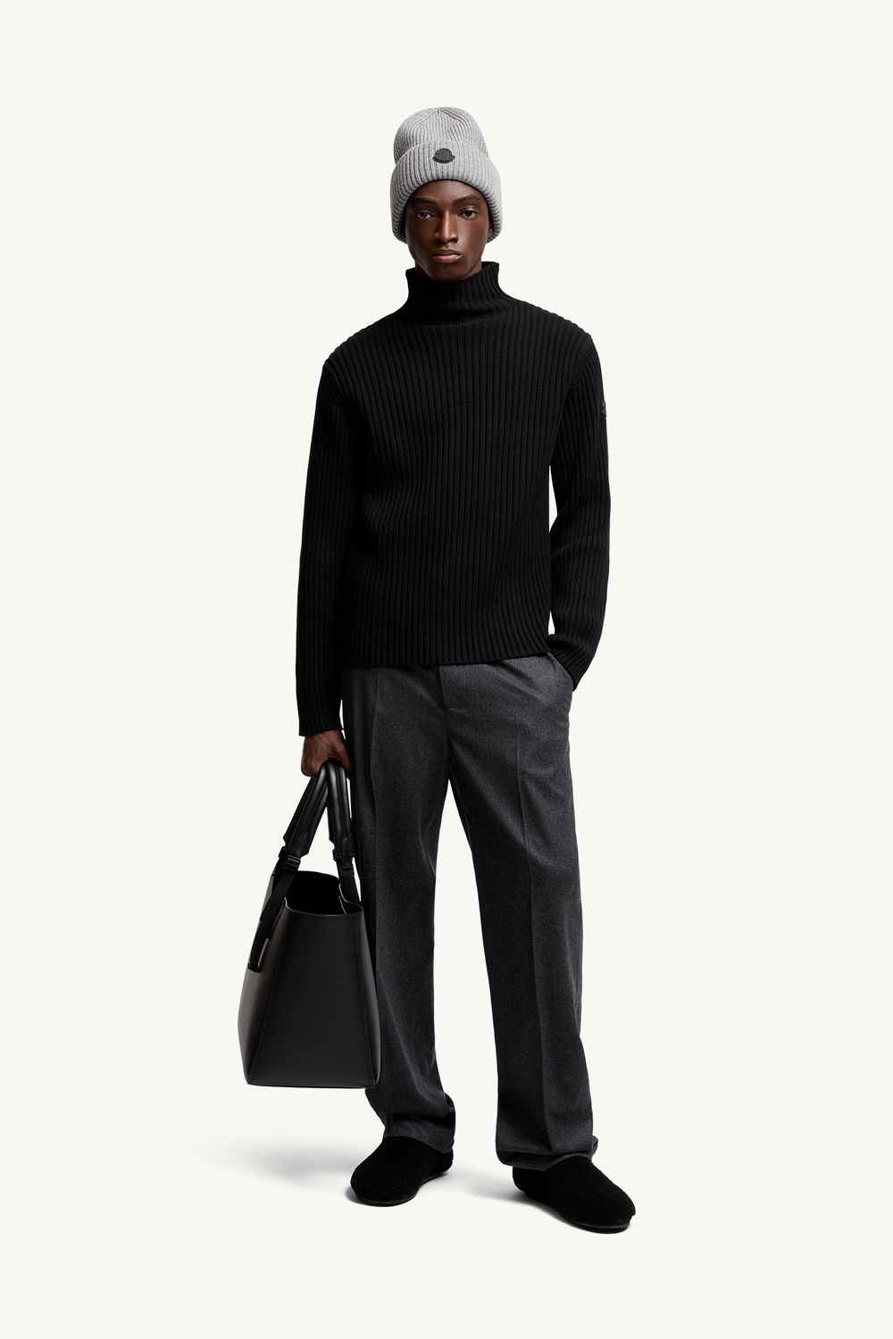 Wool & Cashmere Polo Neck Jumper Men Black Moncler 0