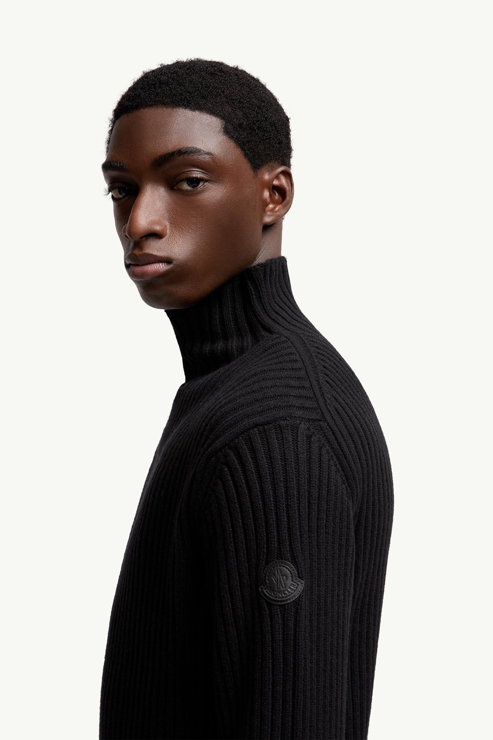 Wool & Cashmere Polo Neck Jumper Men Black Moncler 1